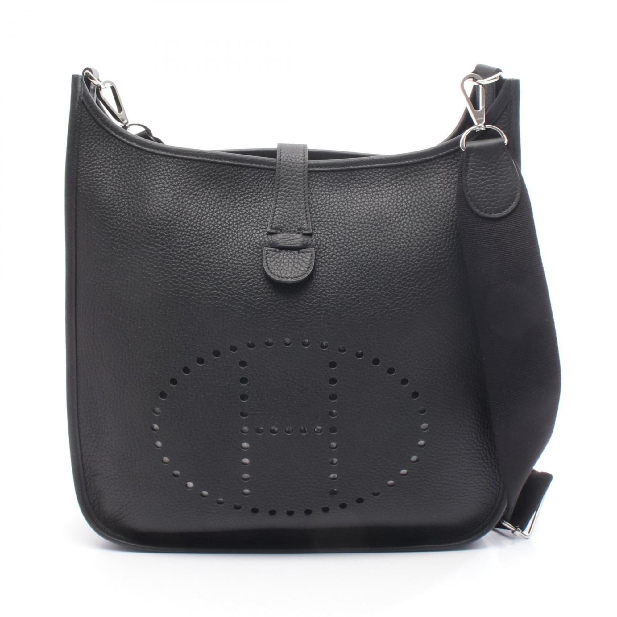 Hermes Black Taurillon Clemence Leather Handbag Shoulder Bag (Pre-Owned)