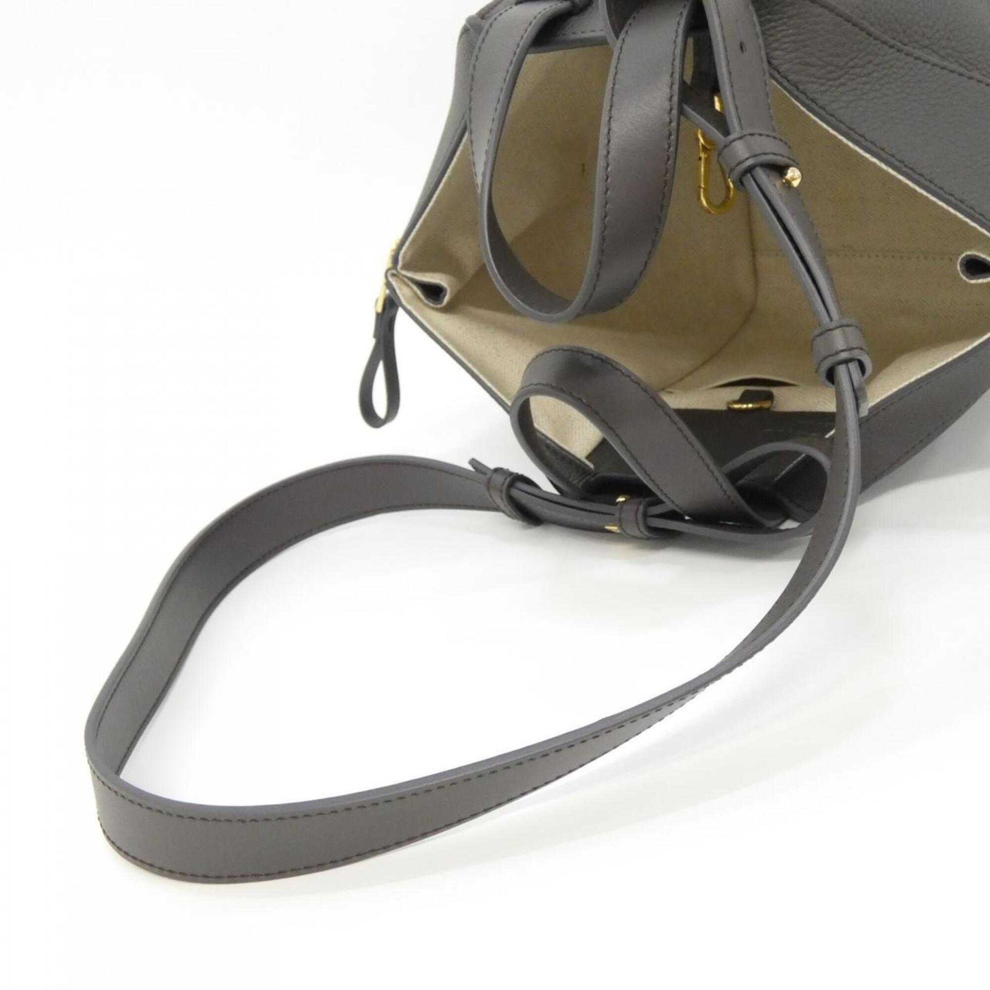 Loewe Hammock Dark Gray Leather Shoulder Bag (Pre-Owned)