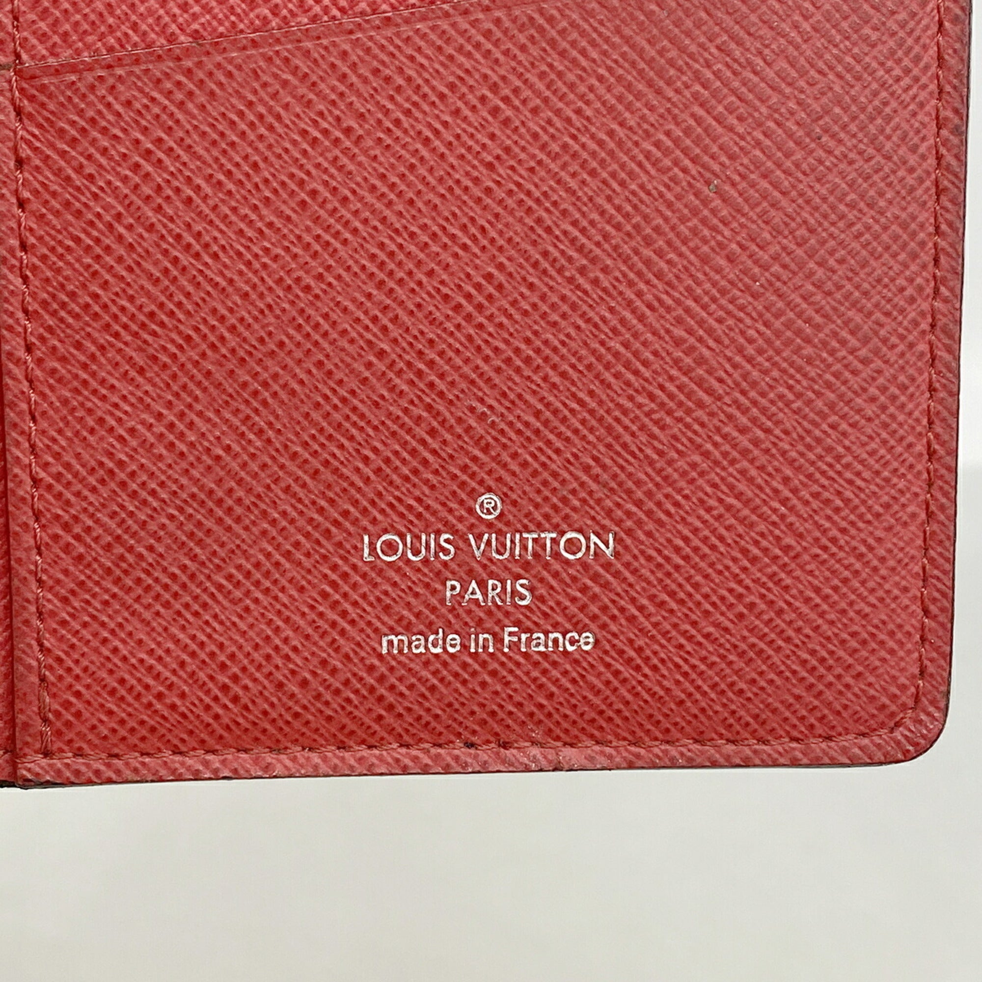 Louis Vuitton Navy Red Color Long Wallet (Bi-Fold) (Pre-Owned)