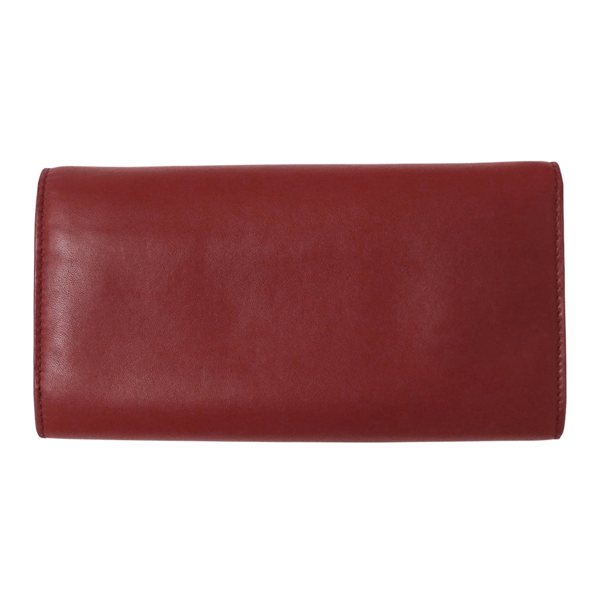 Bottega Veneta Pink Red Color Leather Long Wallet (Bi-Fold) (Pre-Owned)