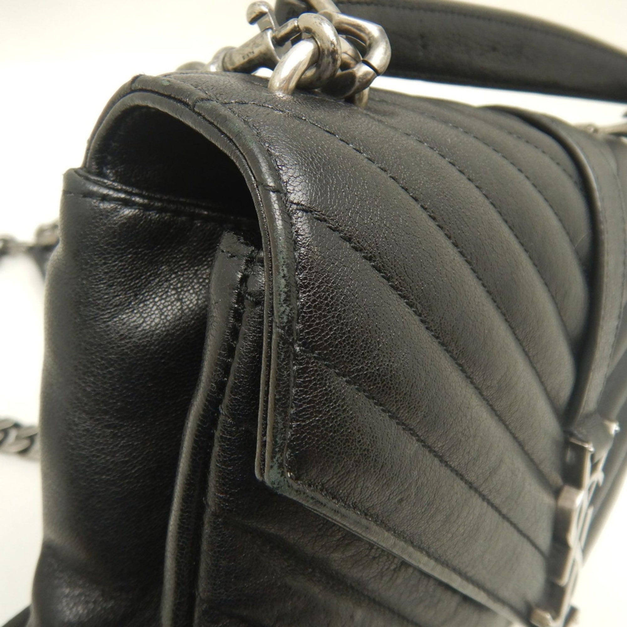 Yves Saint Laurent Black Leather Handbag School Bag (Pre-Owned)