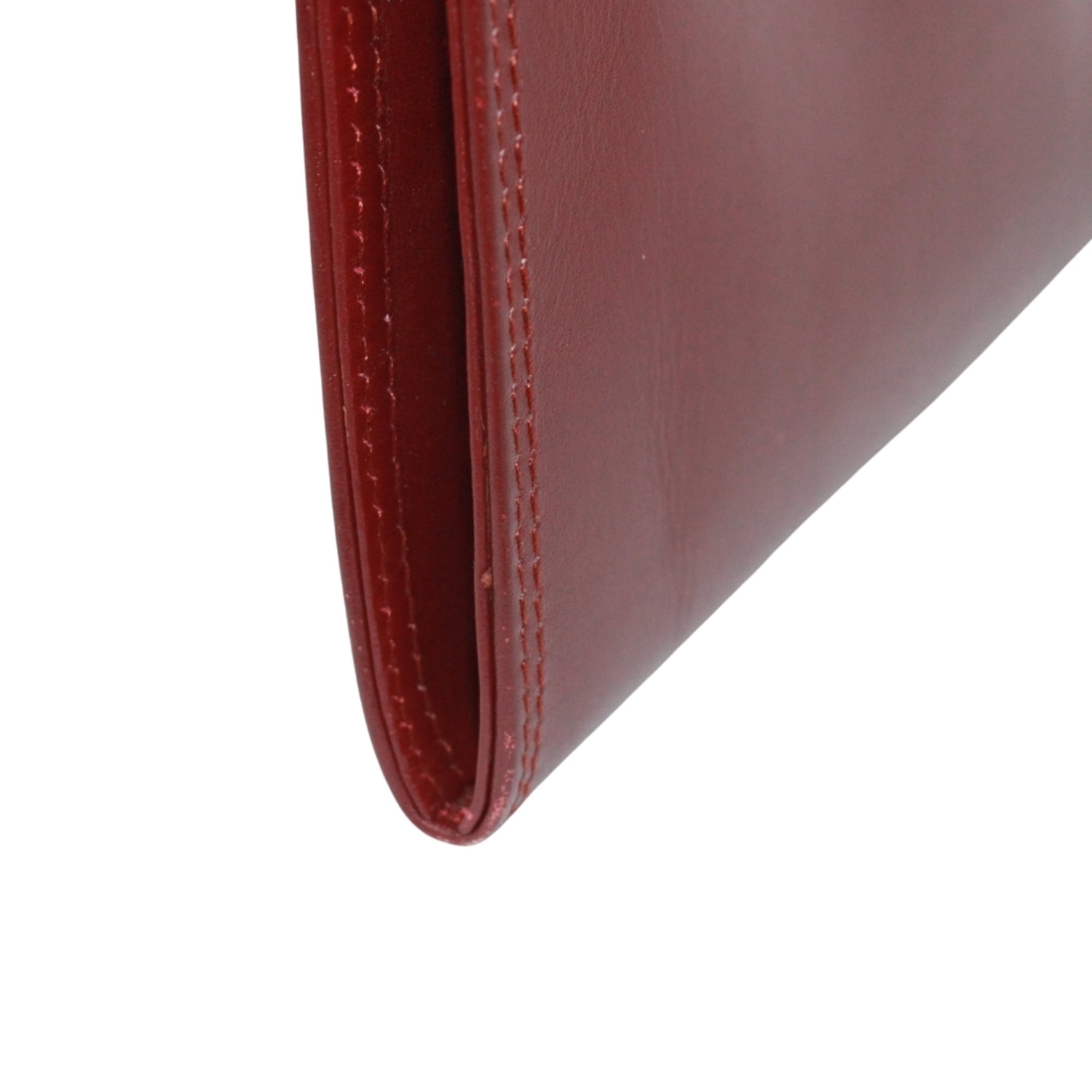 Cartier Bordeaux Leather Clutch Bag (Pre-Owned)