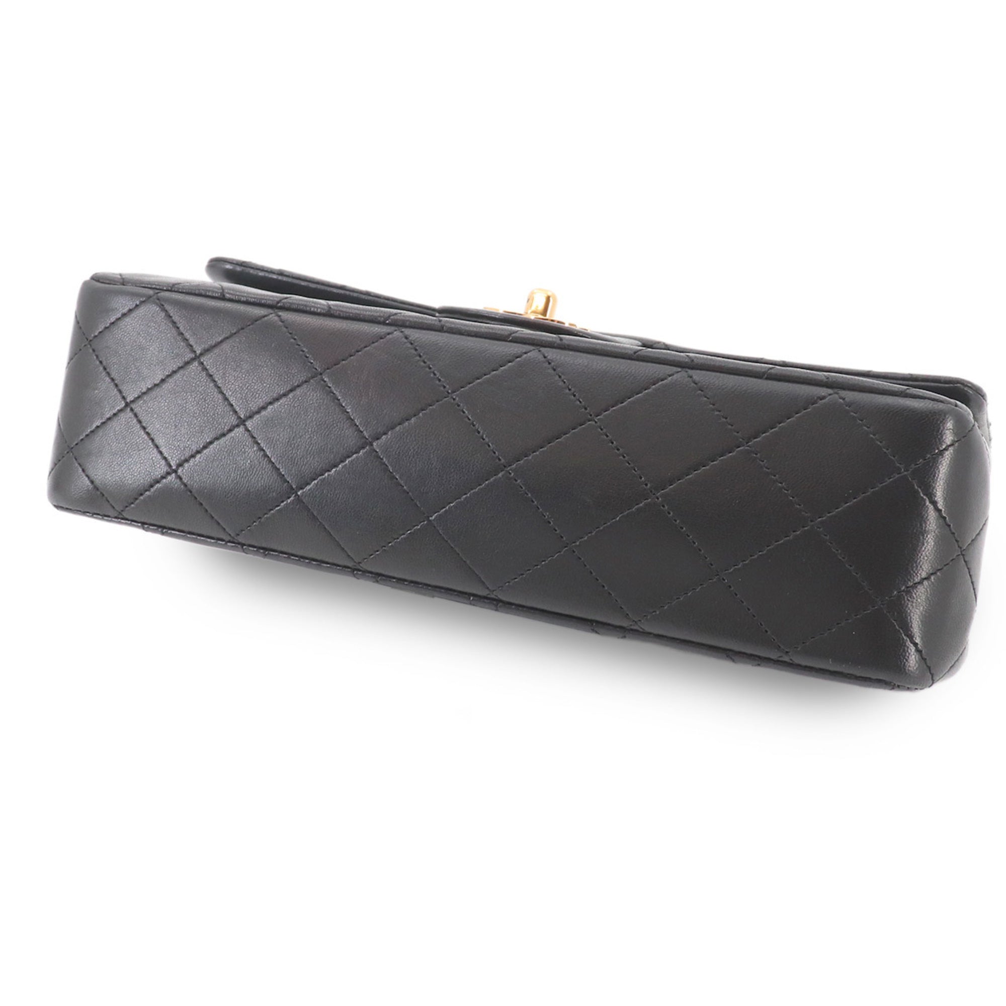 Chanel Matelasse Black Leather Handbag Shoulder Bag (Pre-Owned)