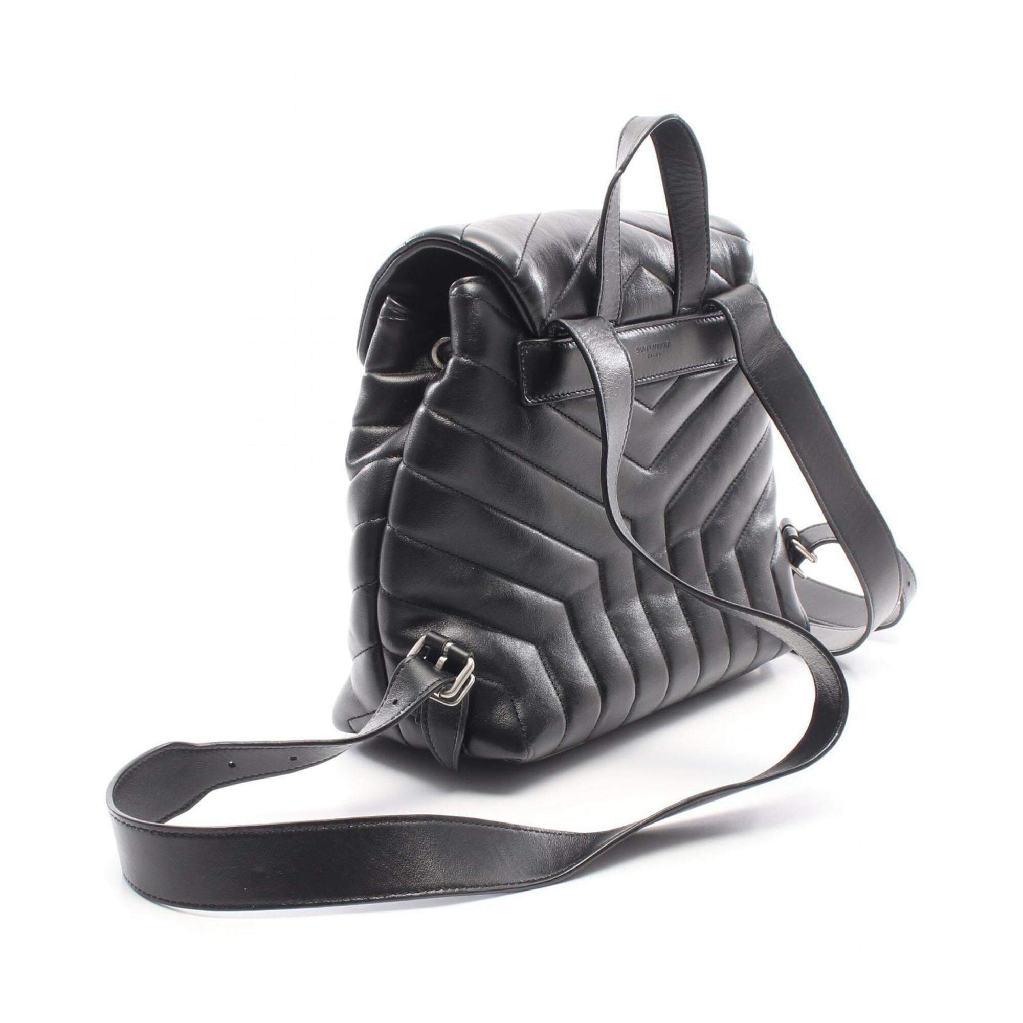 Saint Laurent Black Leather Backpack Handbag (Pre-Owned)