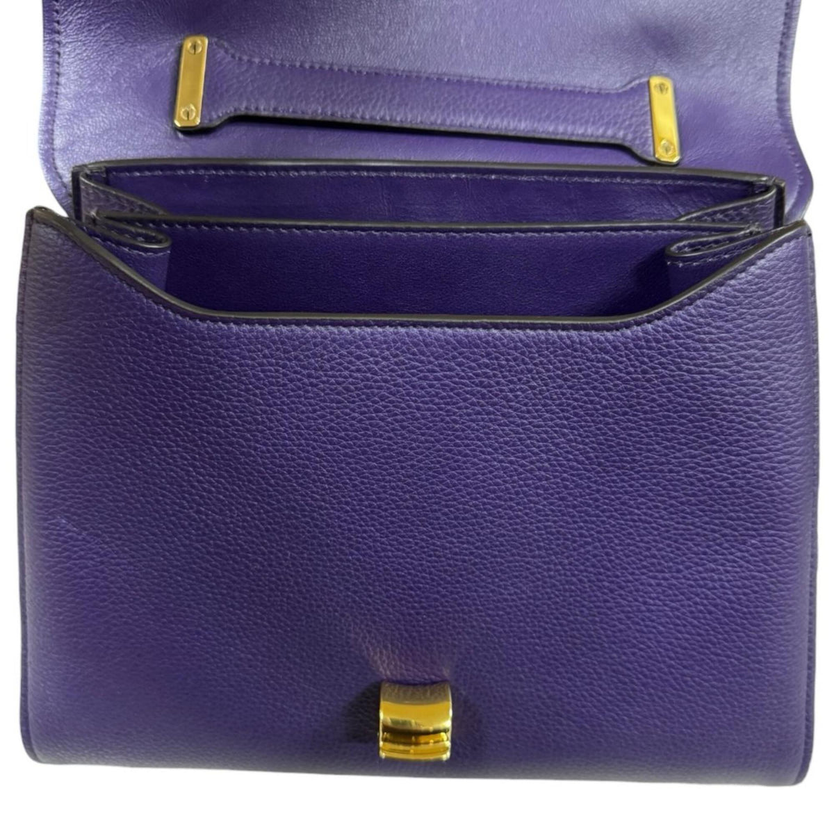Salvatore Ferragamo Purple Leather Shoulder Bag (Pre-Owned)
