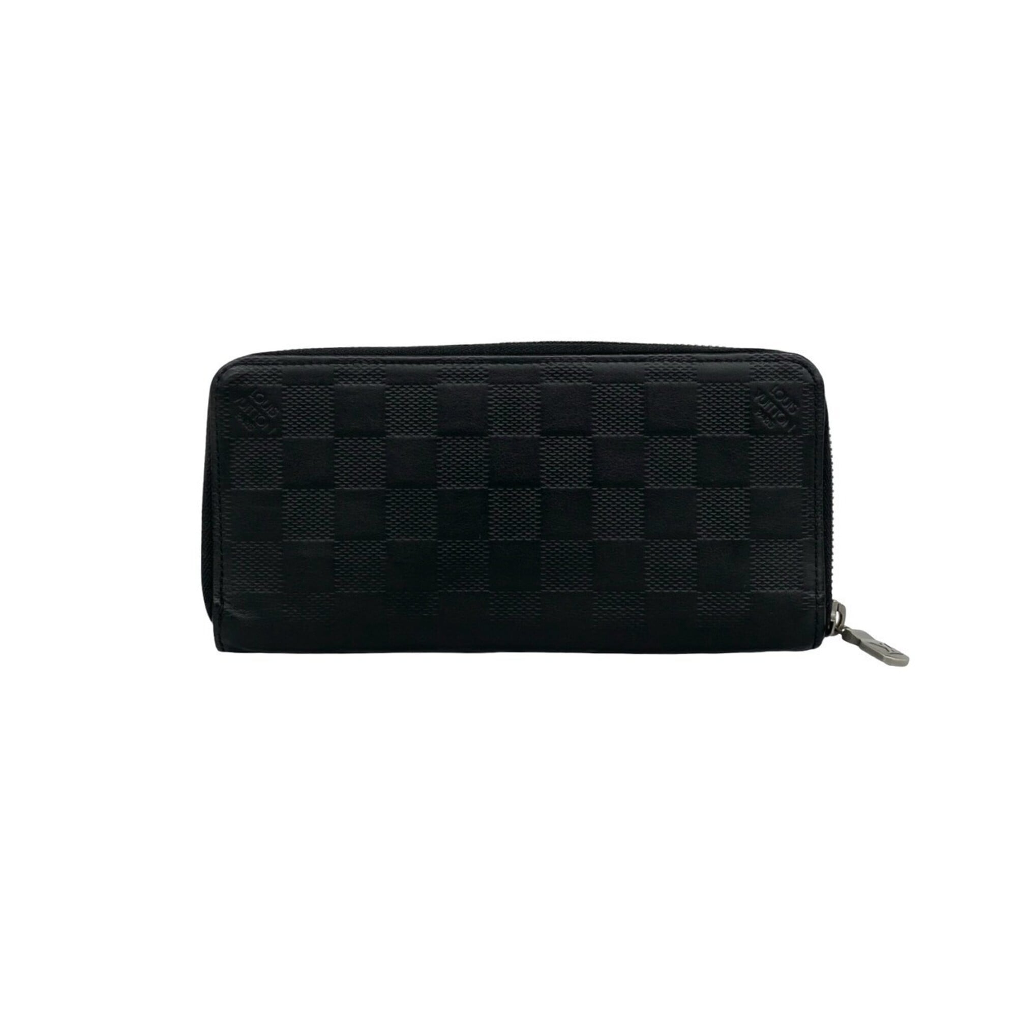 Louis Vuitton Black Leather Long Wallet (Bi-Fold) (Pre-Owned)