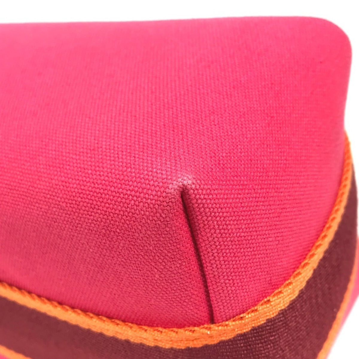 Hermes Pink Canvas Handbag Vanity Bag (Pre-Owned)