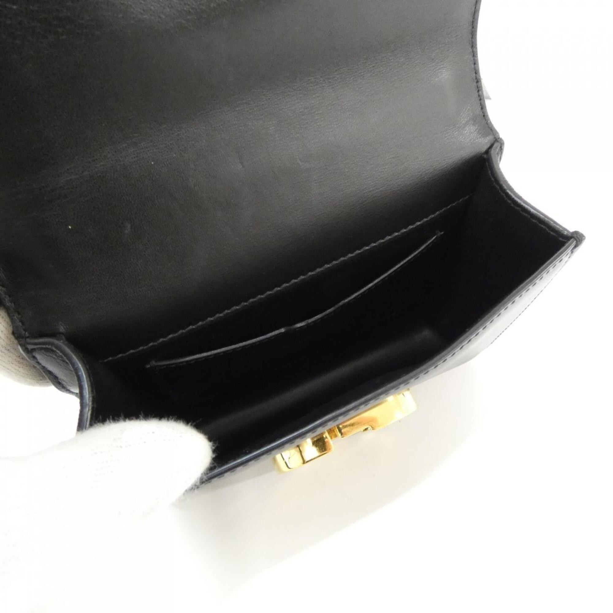 Christian Dior Black Leather Shoulder Bag (Pre-Owned)