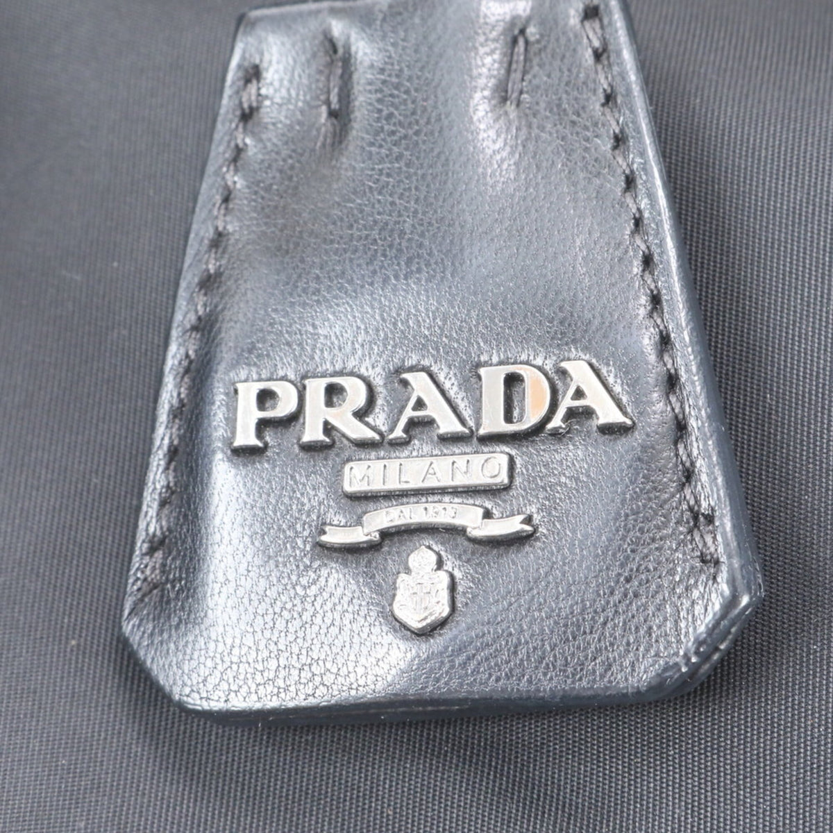 Prada Black Navy Leather Nylon Tote Bag (Pre-Owned)