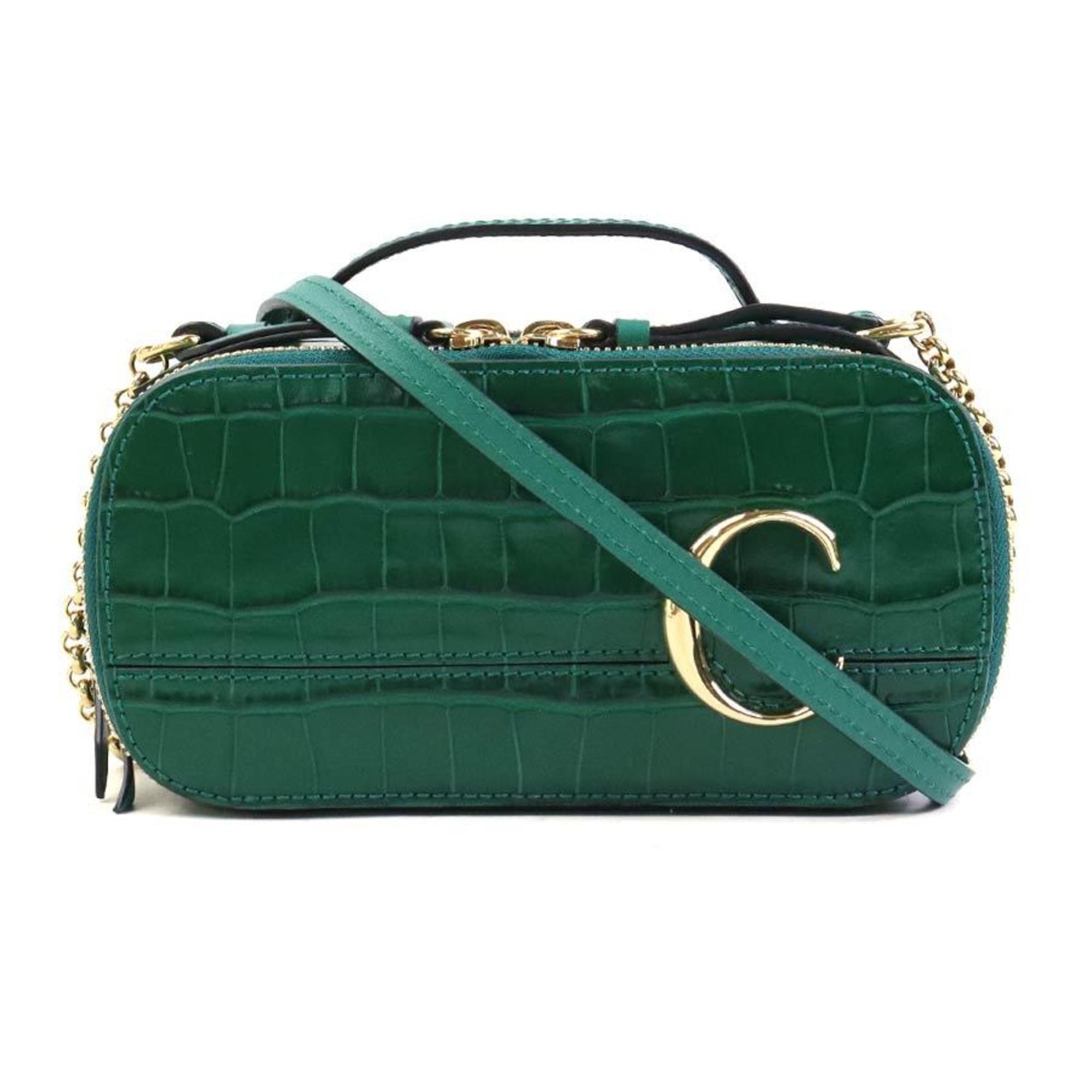 Chloé Green Leather Shoulder Bag (Pre-Owned)