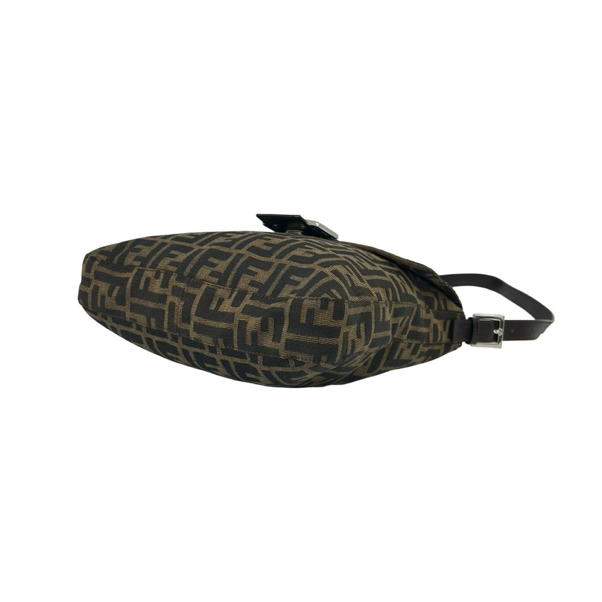 Fendi Black Brown Canvas Leather Shoulder Bag (Pre-Owned)