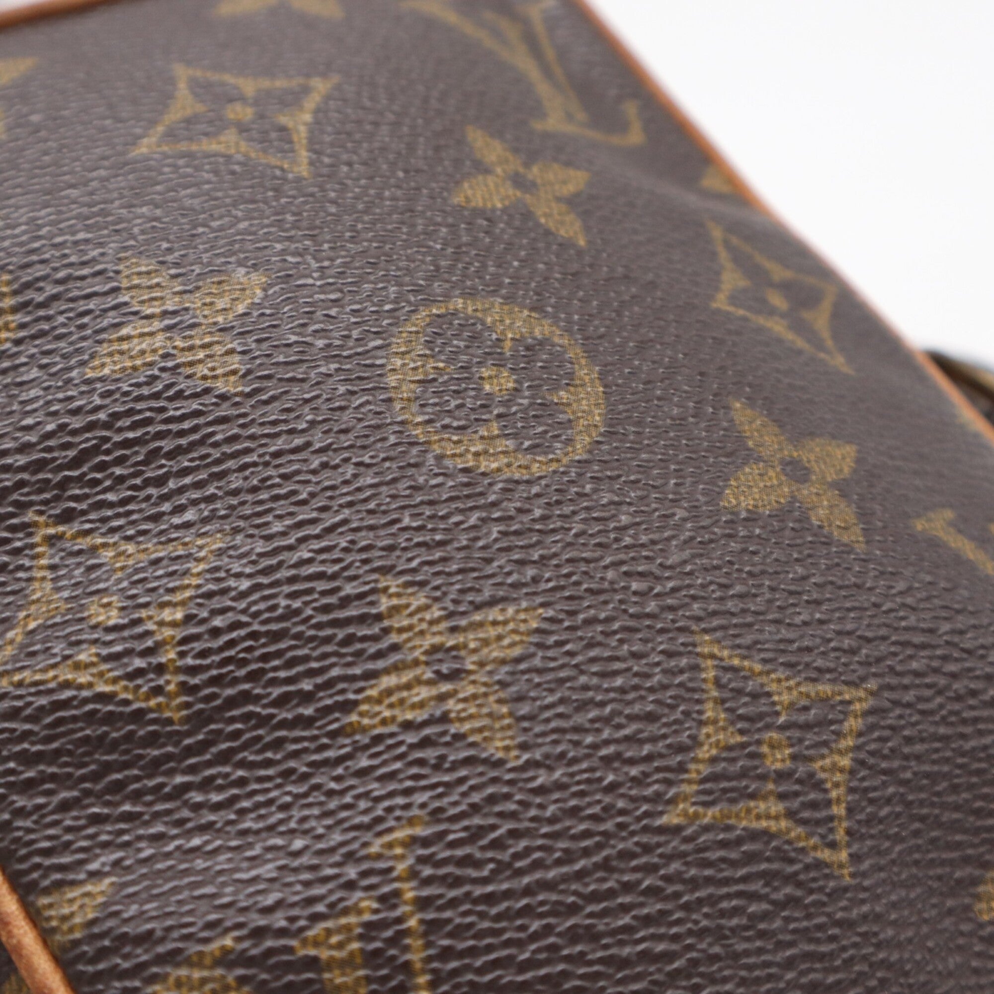 Louis Vuitton Monogram Beige Brown Coated Canvas Leather Shoulder Bag (Pre-Owned)