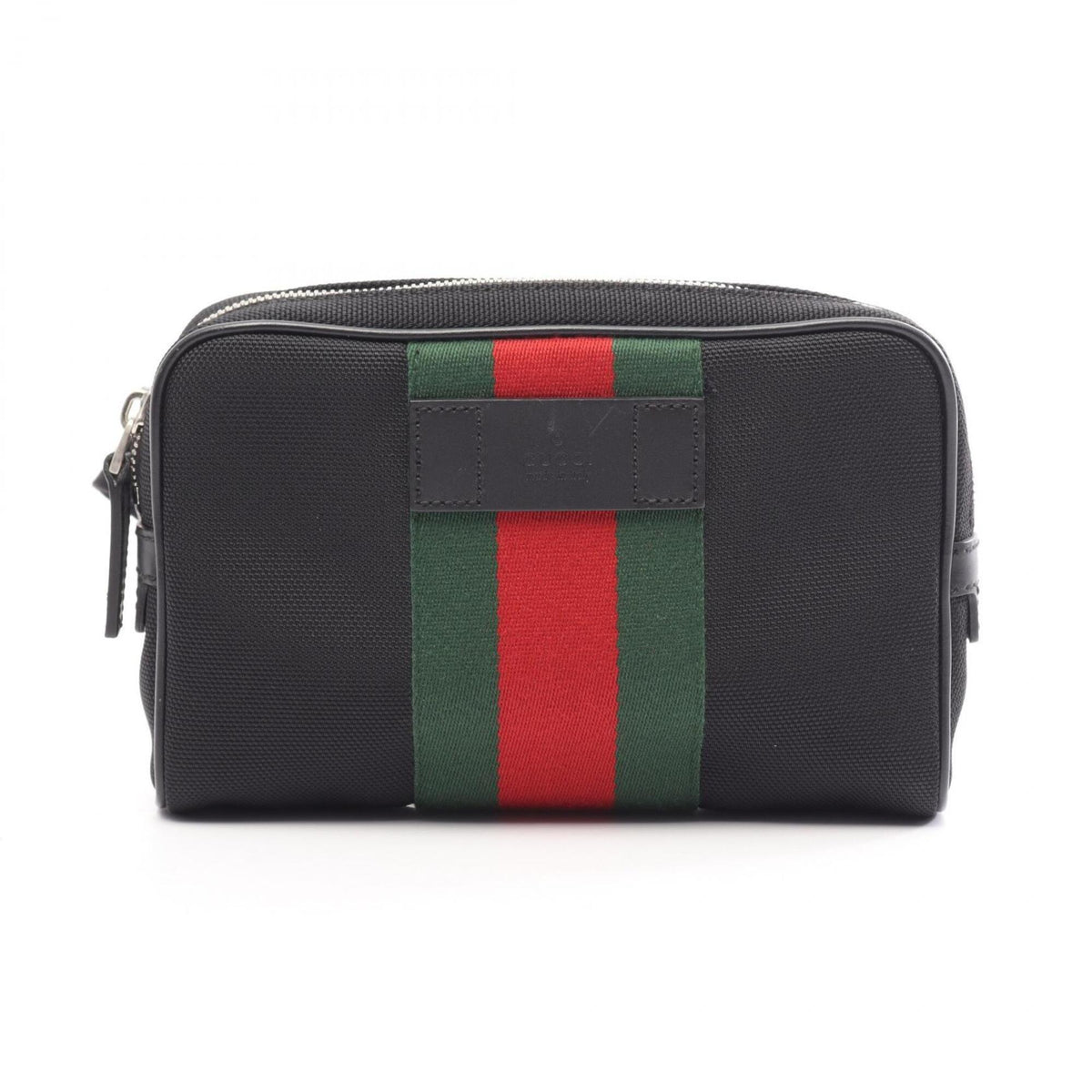 Gucci Black Green Red Color Canvas Leather Fanny Pack (Pre-Owned)