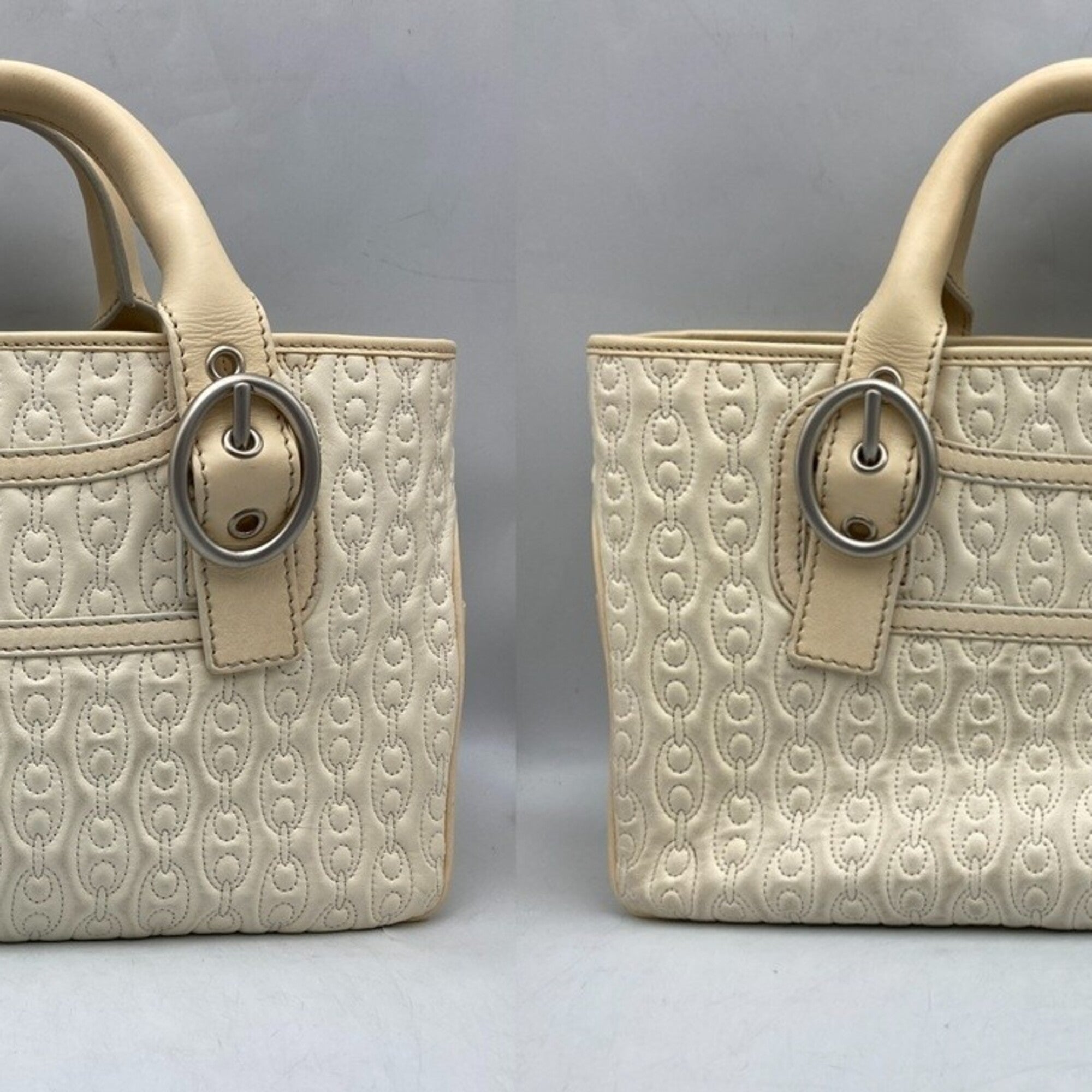 Celine Boogie Off-White Leather Handbag (Pre-Owned)
