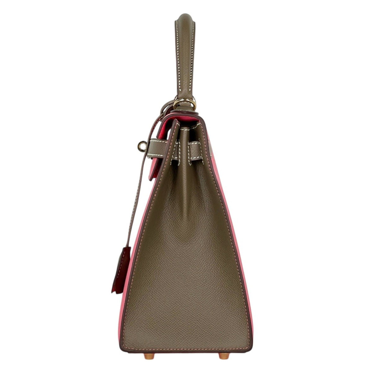 Hermes Kelly Etoupe Gray Rose Azalee Epsom Leather Handbag Shoulder Bag (Pre-Owned)