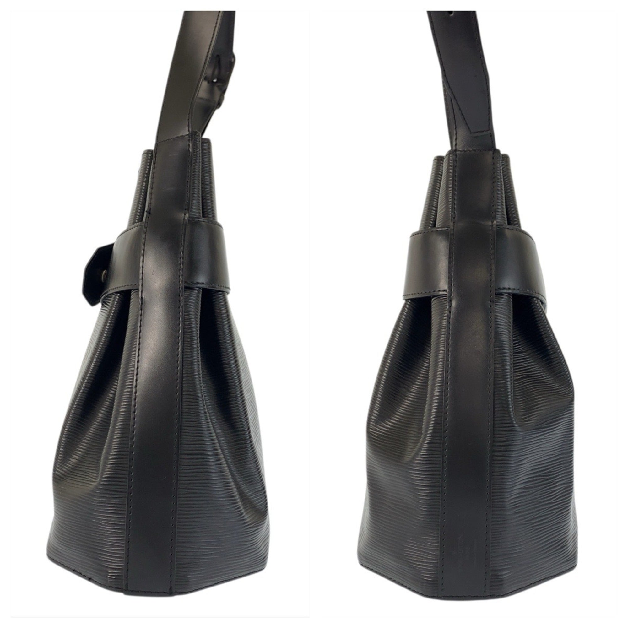 Louis Vuitton Black Leather Shoulder Bag (Pre-Owned)