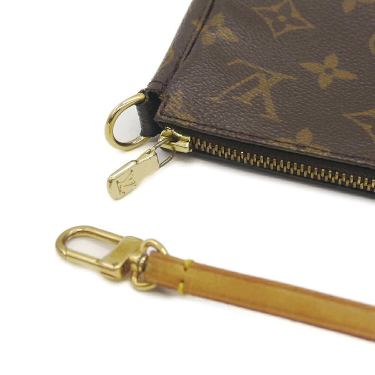 Louis Vuitton Brown Monogram Leather Pochette Pouch (Pre-Owned)