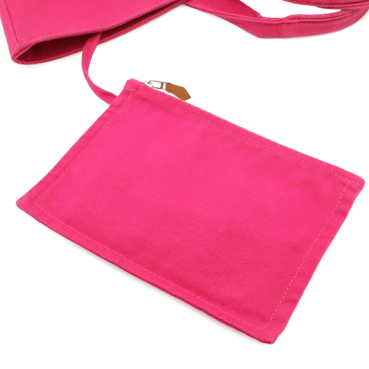 Hermes Fuchsia Canvas Handbag Tote Bag (Pre-Owned)