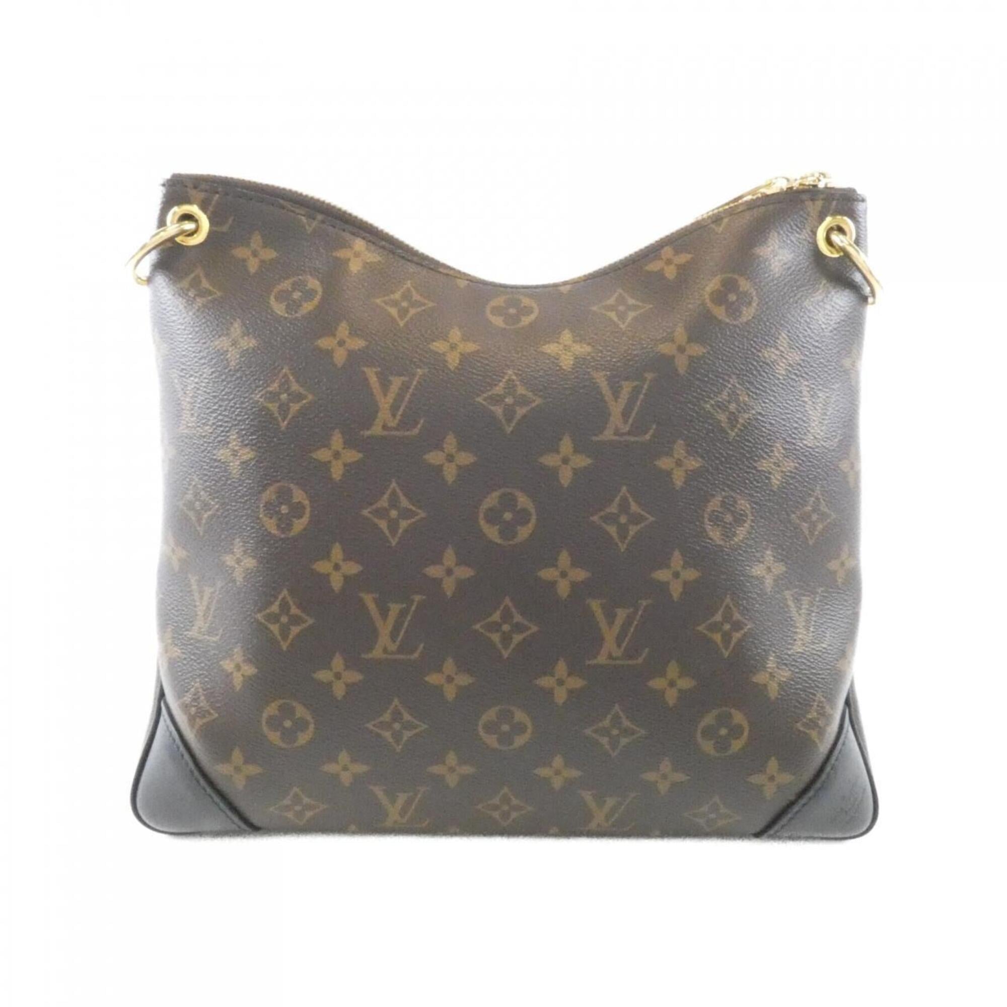 Louis Vuitton Black Brown Coated Canvas Shoulder Bag (Pre-Owned)