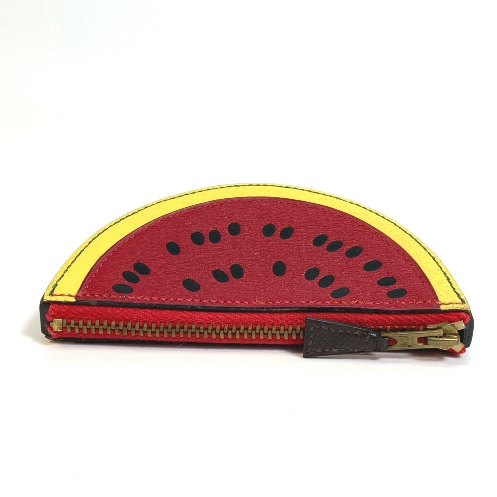 Hermes Red Leather Coin Purse/Coin Case (Pre-Owned)