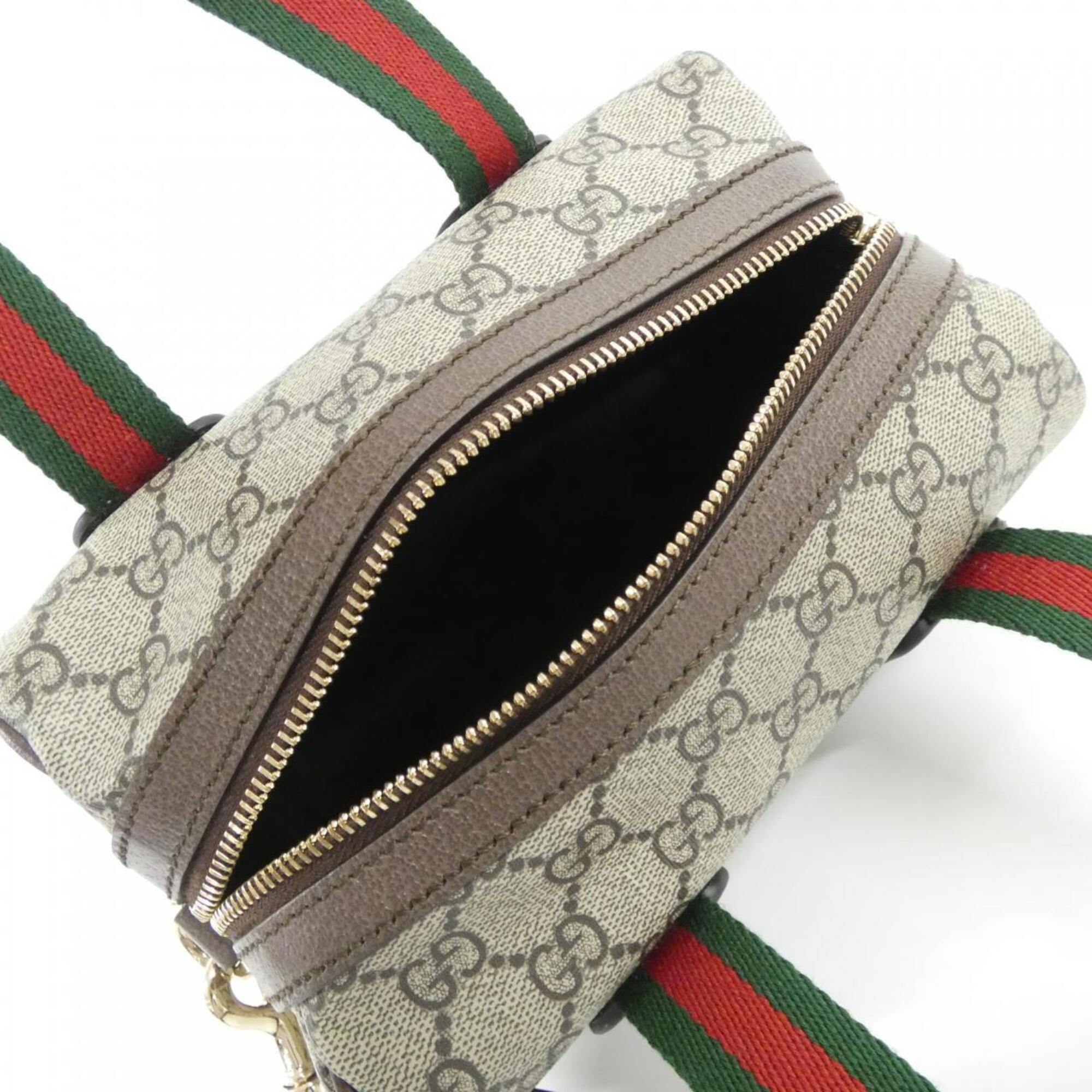 Gucci Beige Brown Gg Supreme Boston Bag (Pre-Owned)