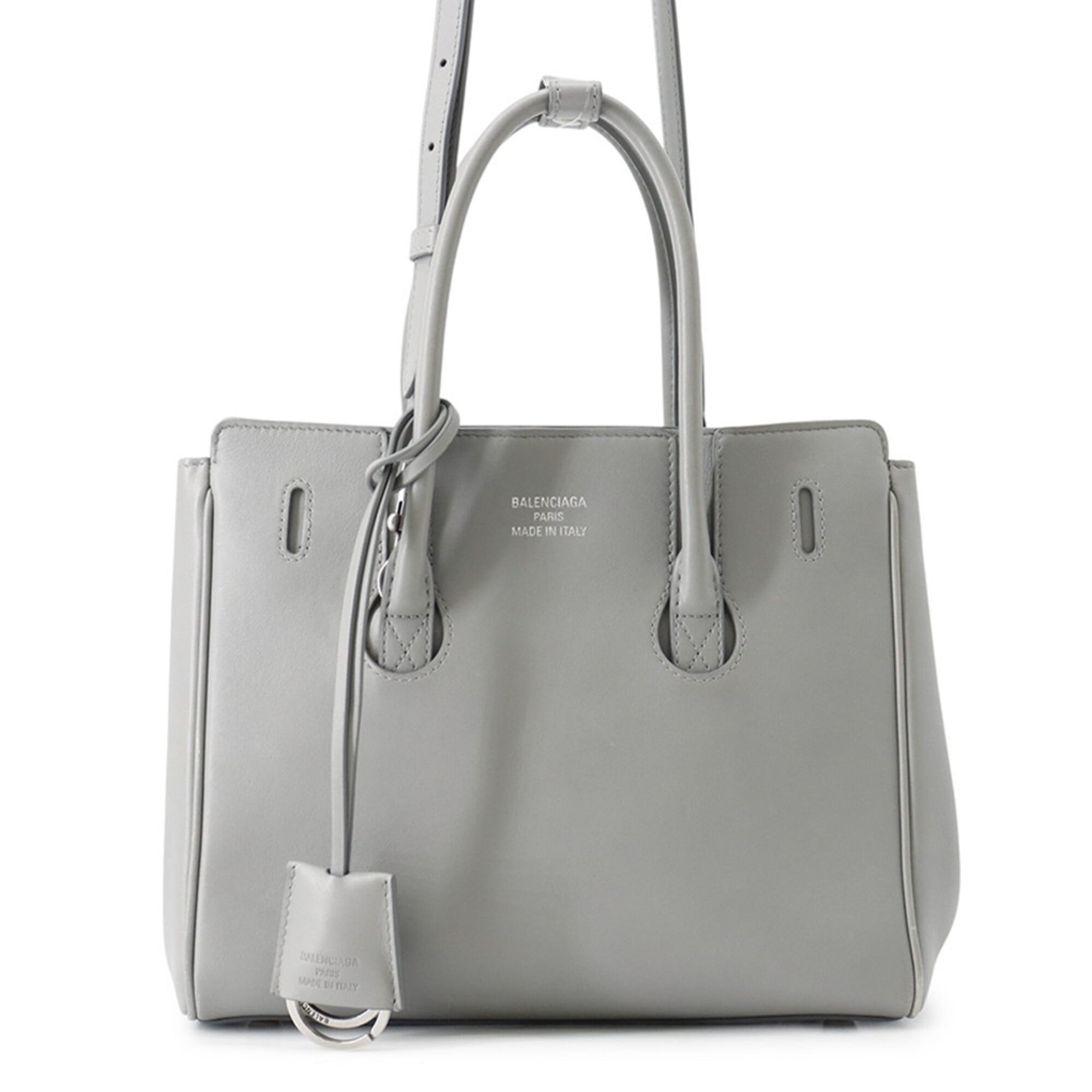 Balenciaga Gray Leather Handbag Shoulder Bag (Pre-Owned)