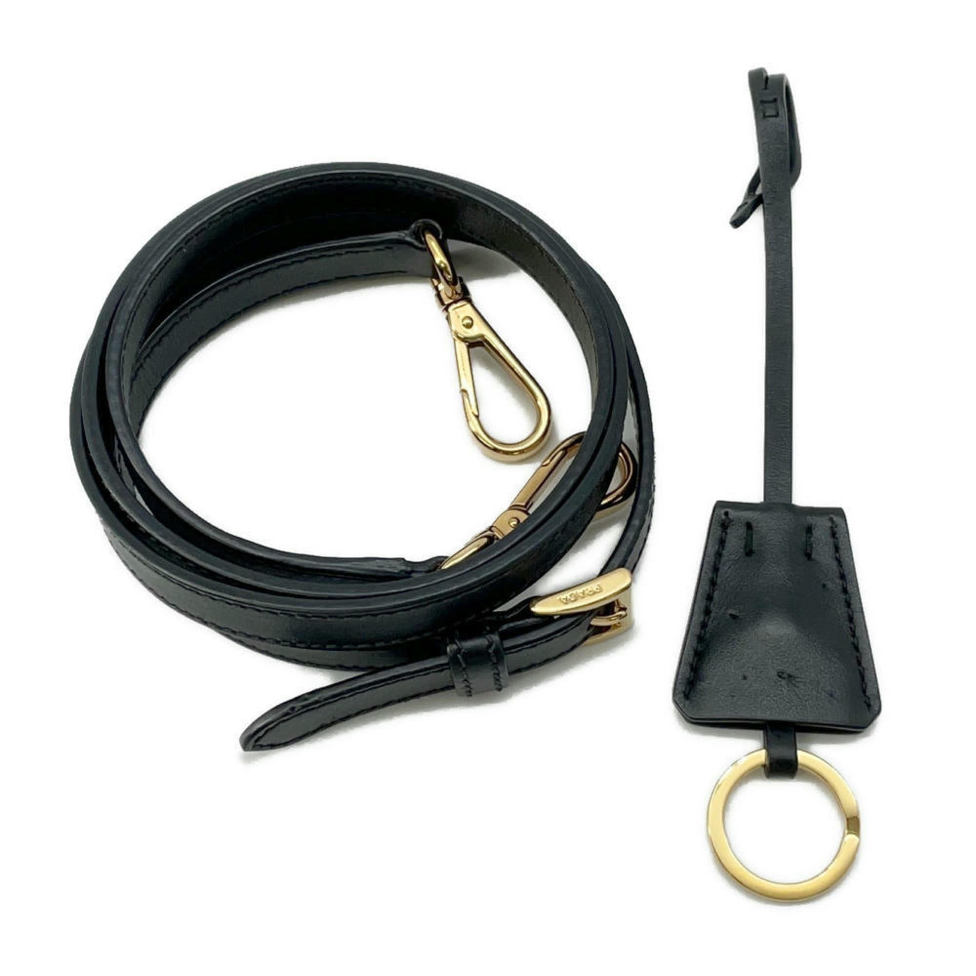 Prada Black Leather Shoulder Bag Tote Bag (Pre-Owned)