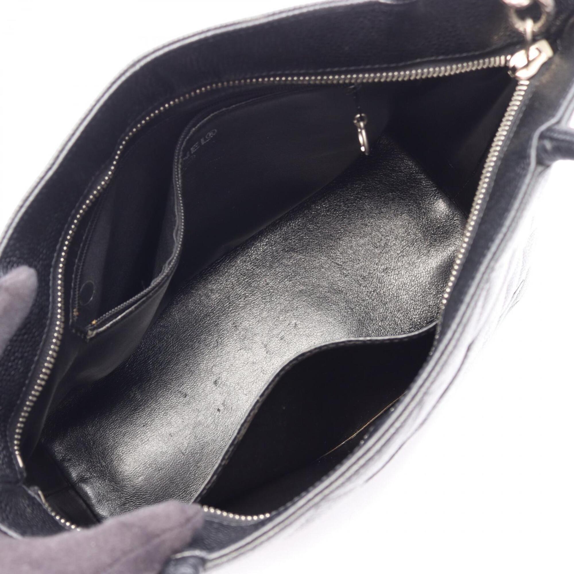 Chanel Black Grained Calfskin Handbag Tote Bag (Pre-Owned)