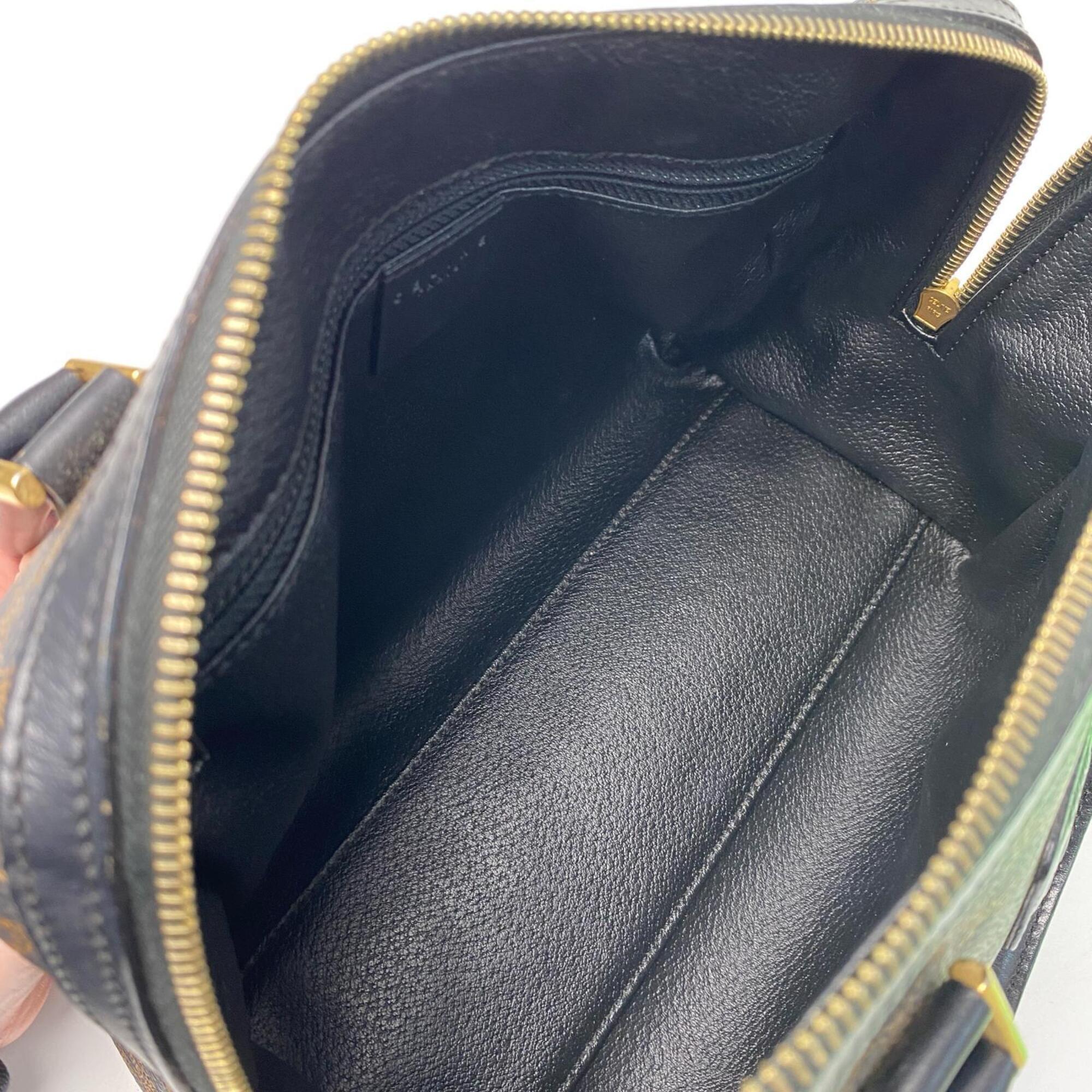 Celine Black Brown Leather Boston Bag (Pre-Owned)