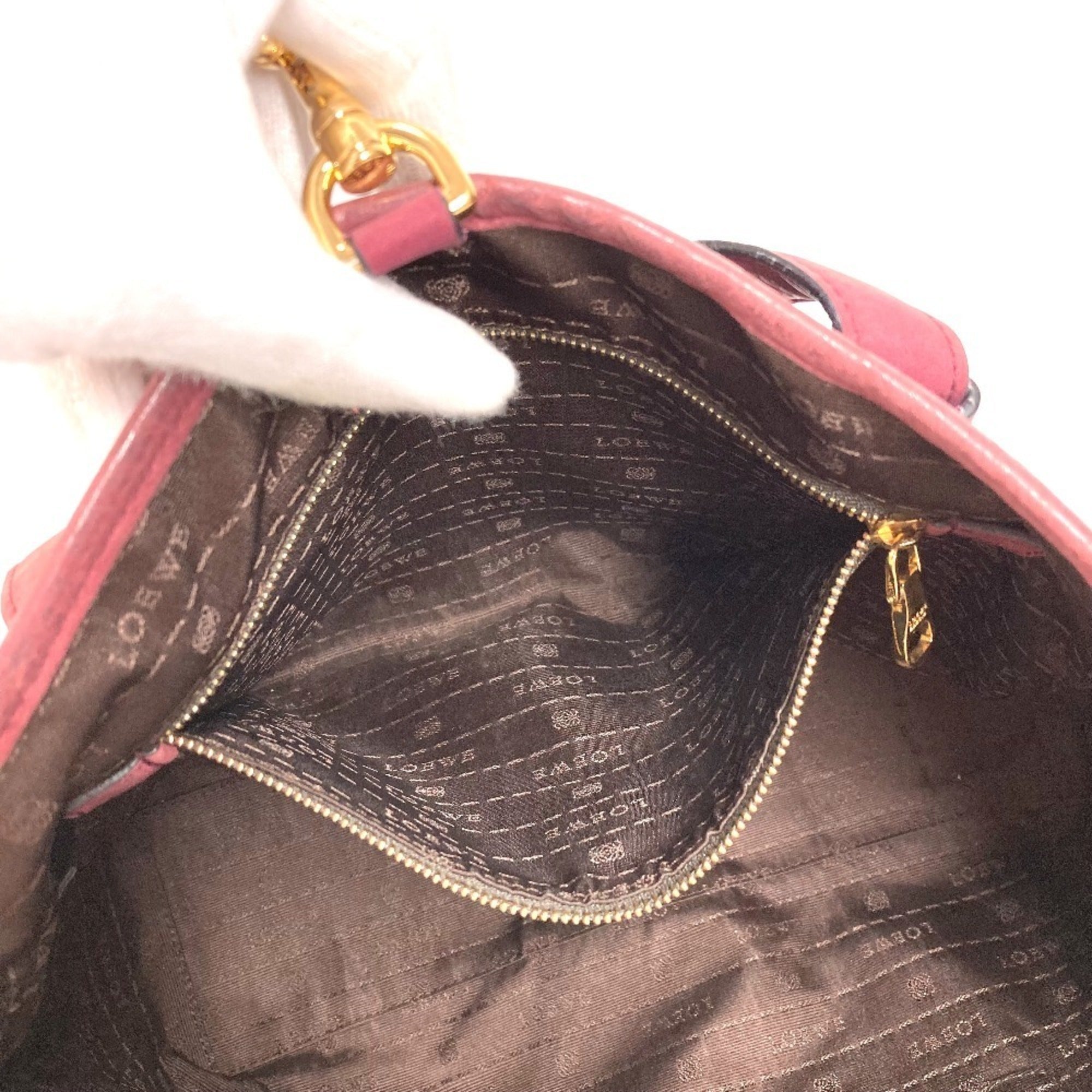 Loewe Bordeaux Leather Shoulder Bag Tote Bag (Pre-Owned)