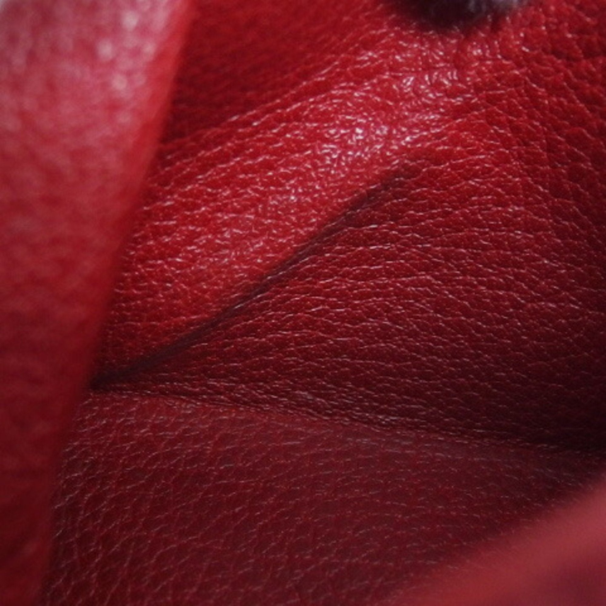Hermes Zulu Red Color Chevre Leather Coin Purse/Coin Case (Pre-Owned)
