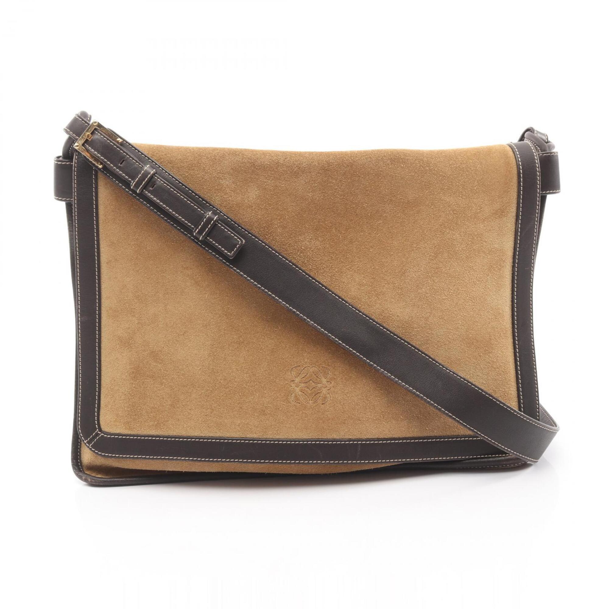 Loewe Beige Brown Suede Leather Handbag Shoulder Bag (Pre-Owned)