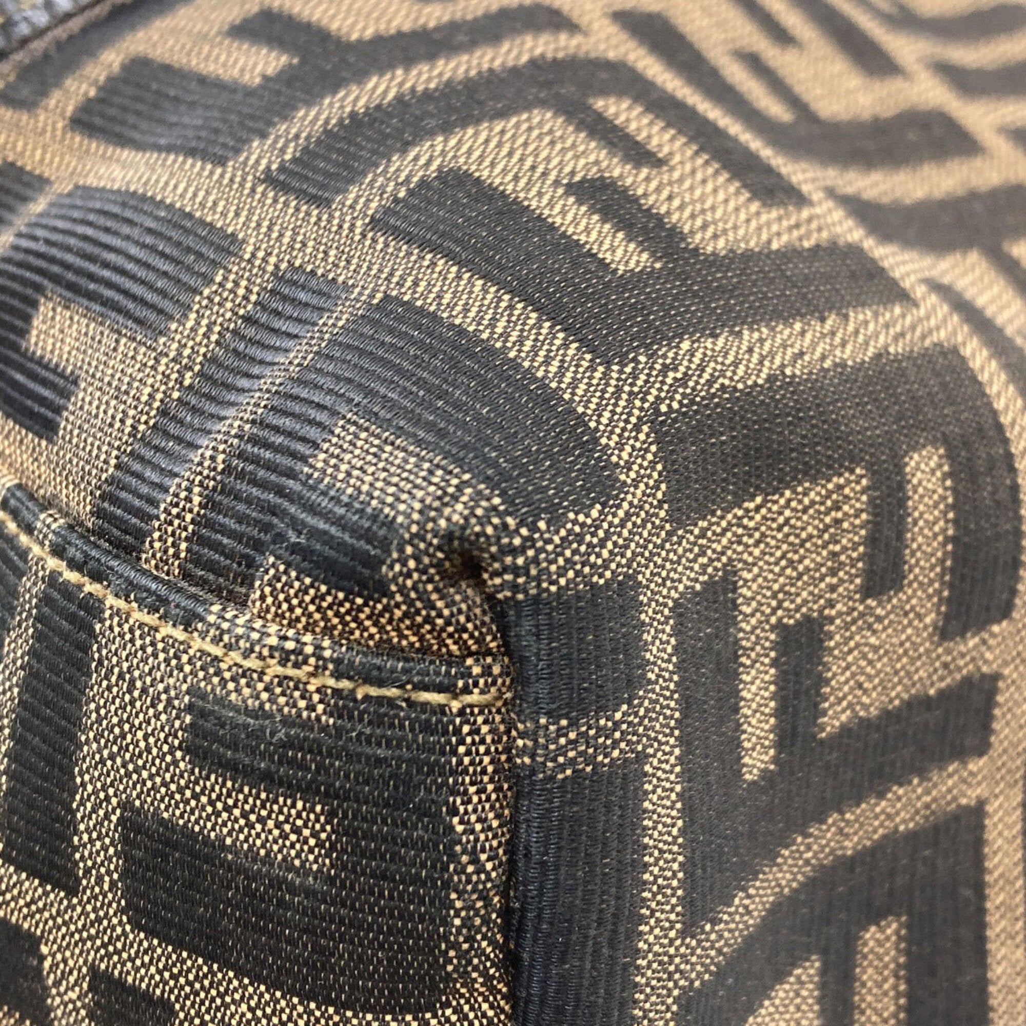 Fendi Black Brown Canvas Tote Bag (Pre-Owned)
