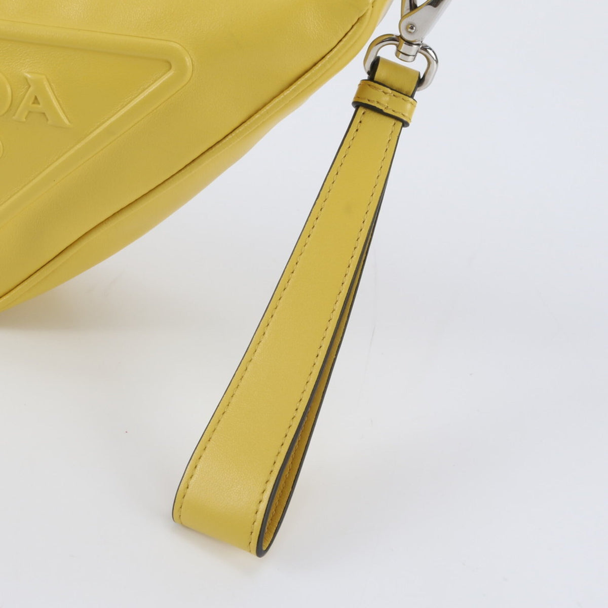 Prada Yellow Leather Clutch Bag Handbag Pouch (Pre-Owned)