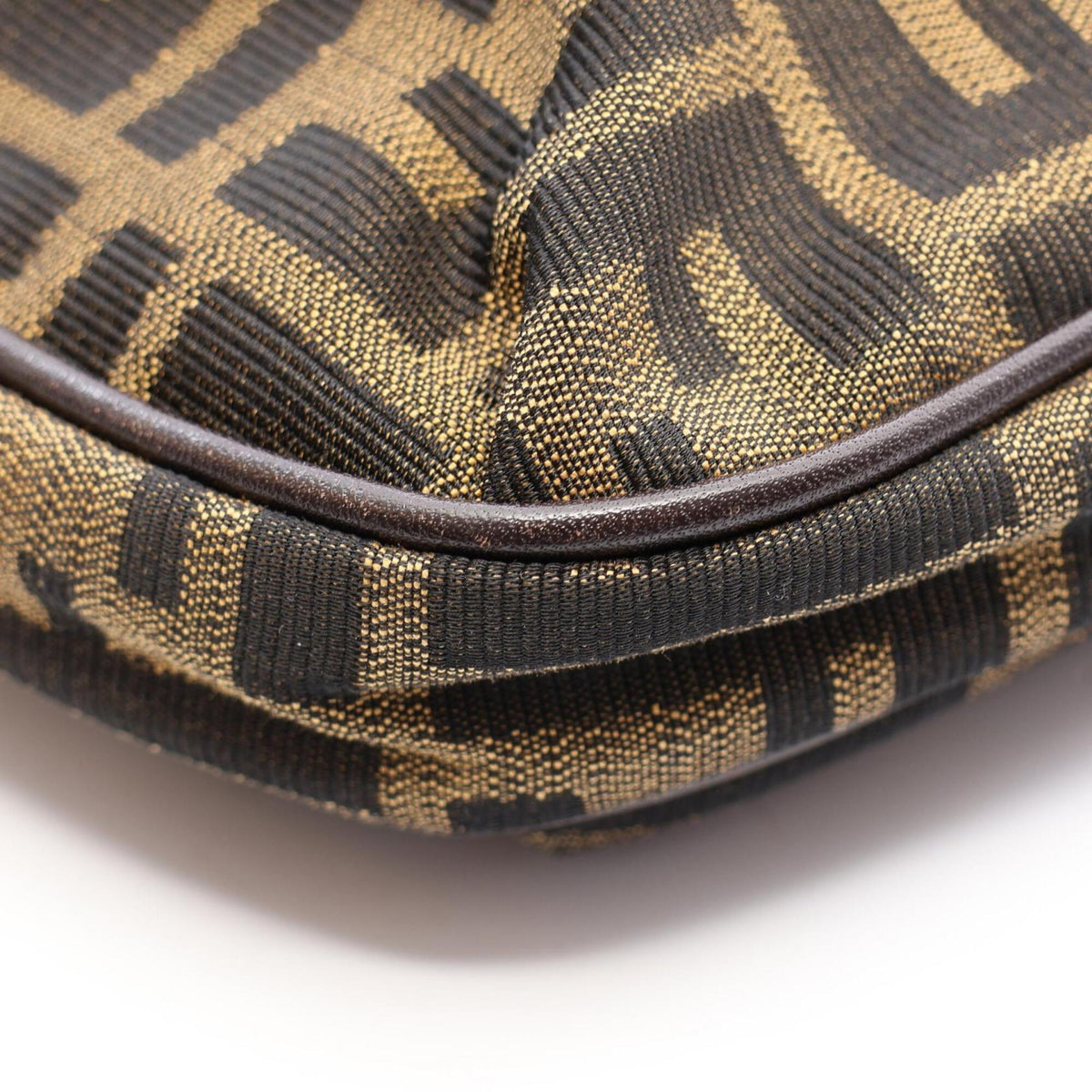 Fendi Brown Canvas Leather Handbag Shoulder Bag (Pre-Owned)