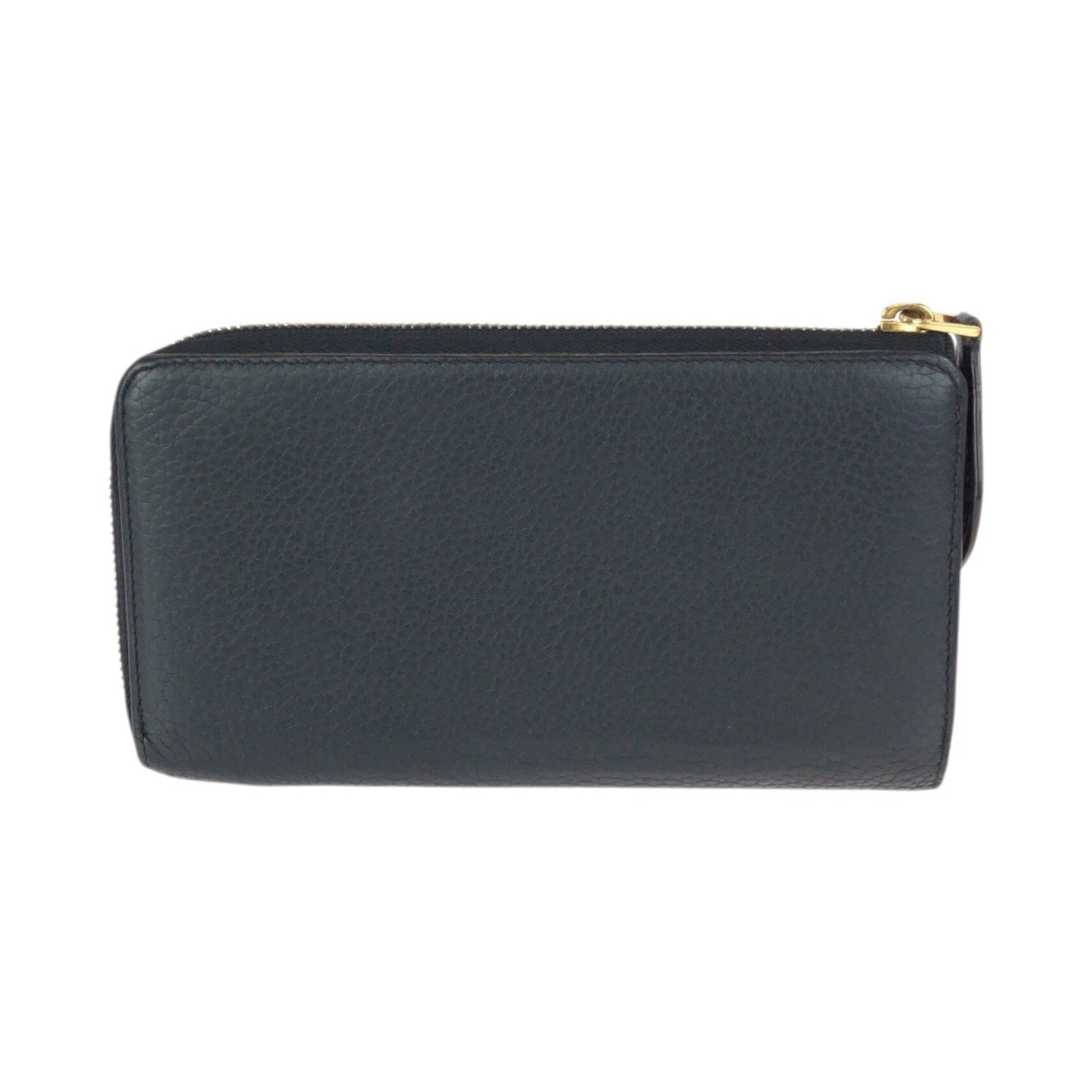 Louis Vuitton Black Leather Long Wallet (Bi-Fold) (Pre-Owned)