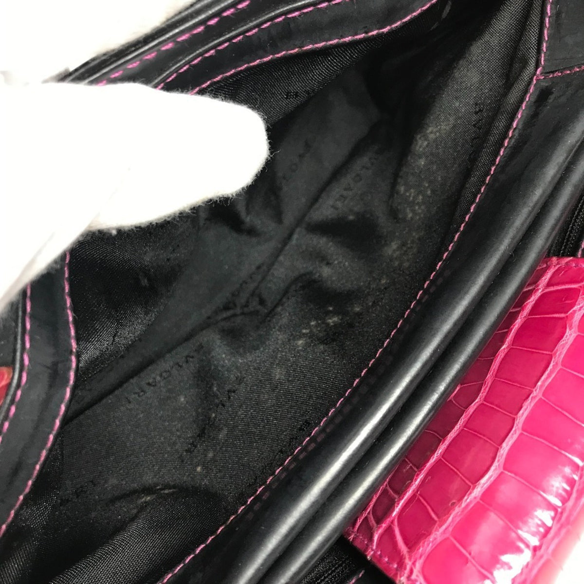 Bvlgari Black Pink Rubber Leather Handbag Shoulder Bag (Pre-Owned)