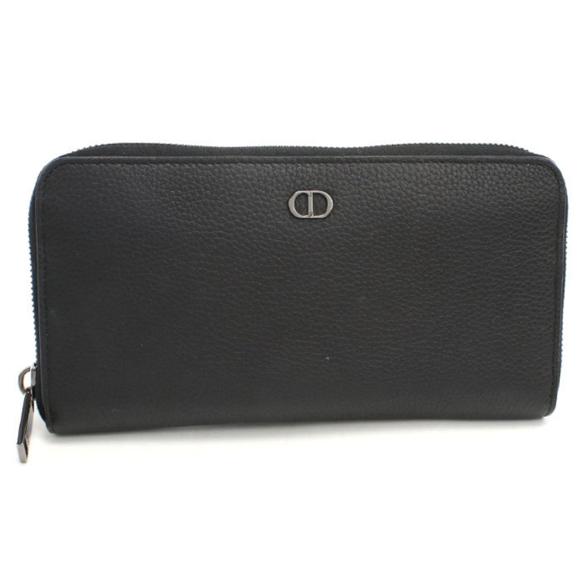 Christian Dior Black Leather Long Wallet (Bi-Fold) (Pre-Owned)