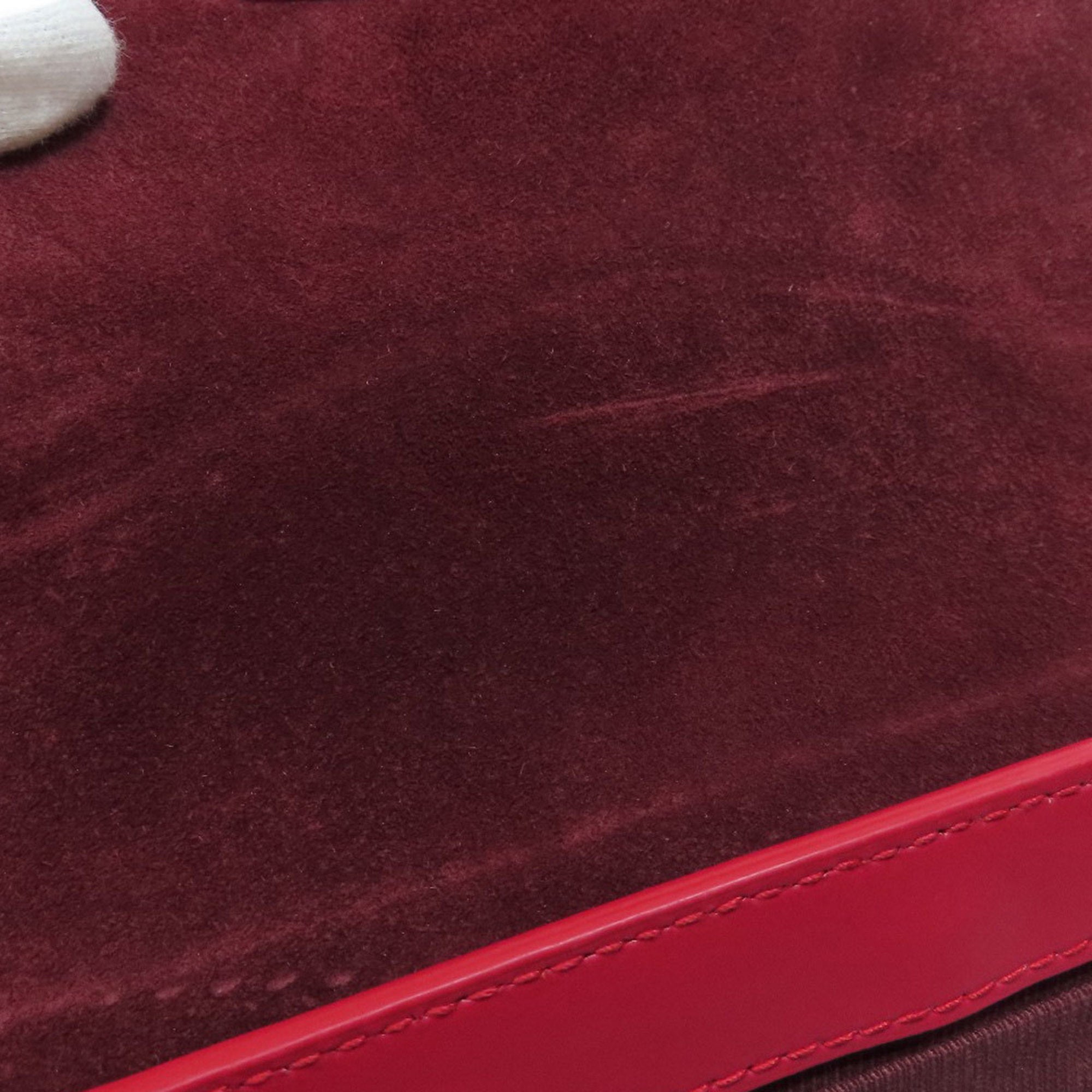 Furla Red Color Leather Shoulder Bag (Pre-Owned)