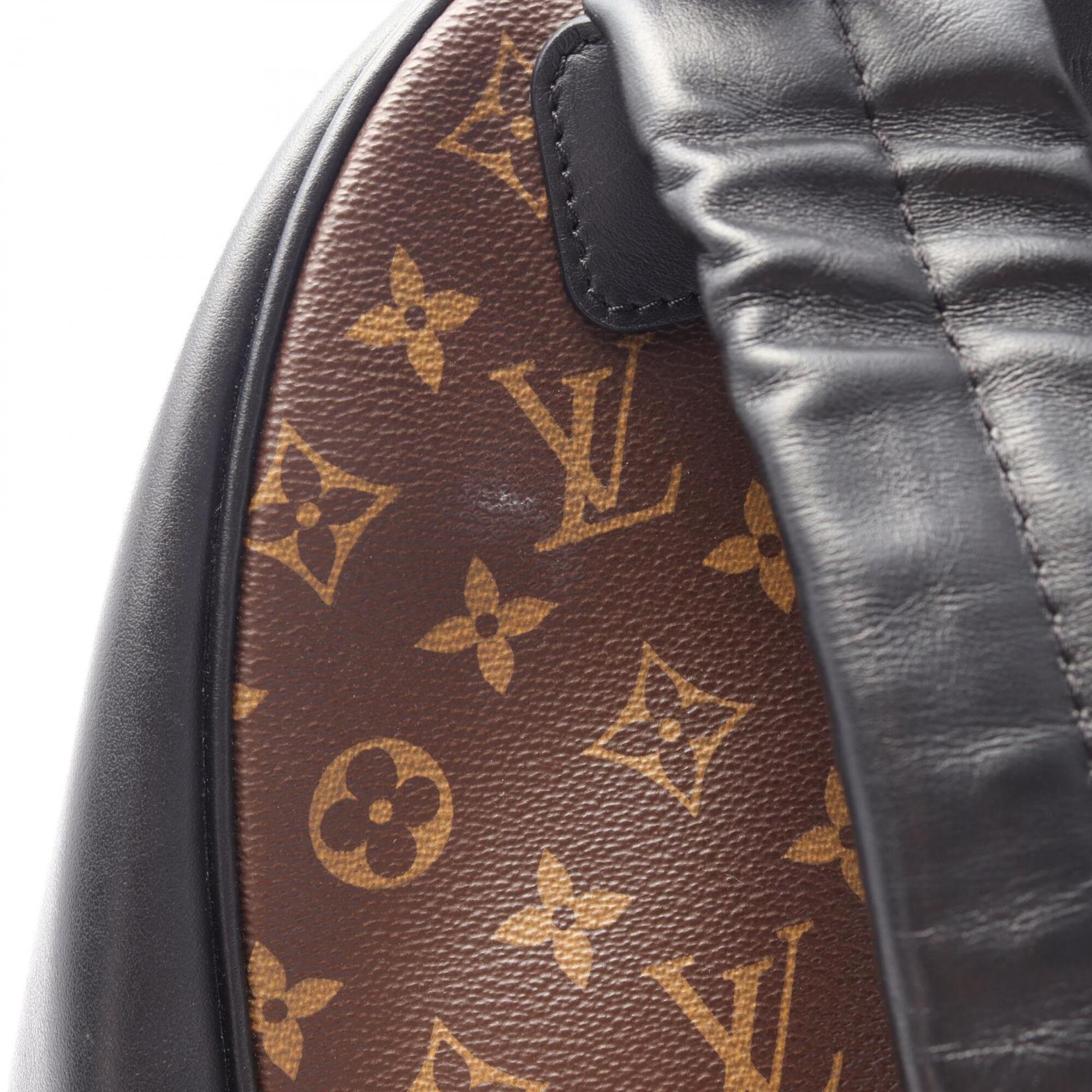 Louis Vuitton Black Brown Coated Canvas Leather Backpack Handbag (Pre-Owned)