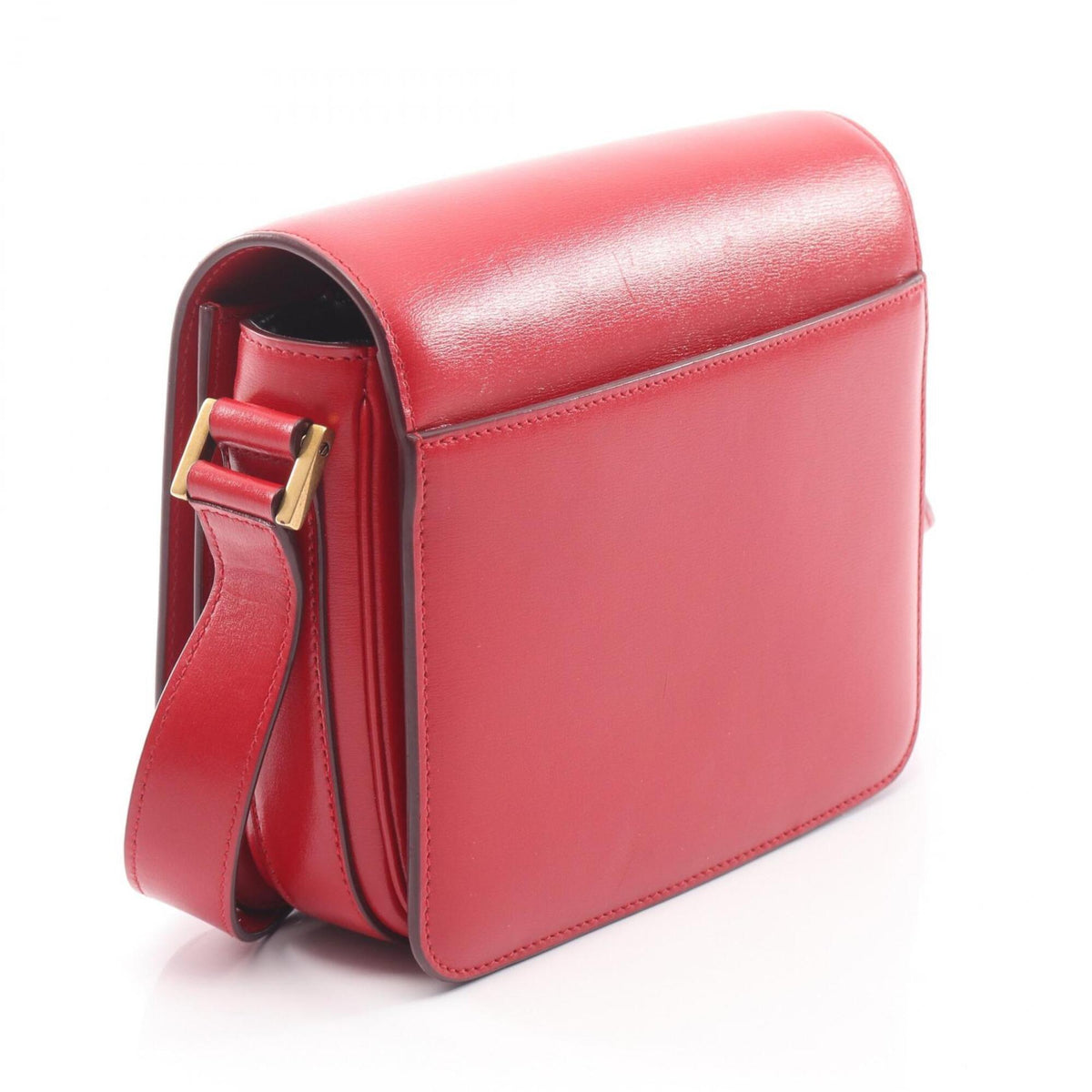 Saint Laurent Red Color Leather Handbag Shoulder Bag (Pre-Owned)