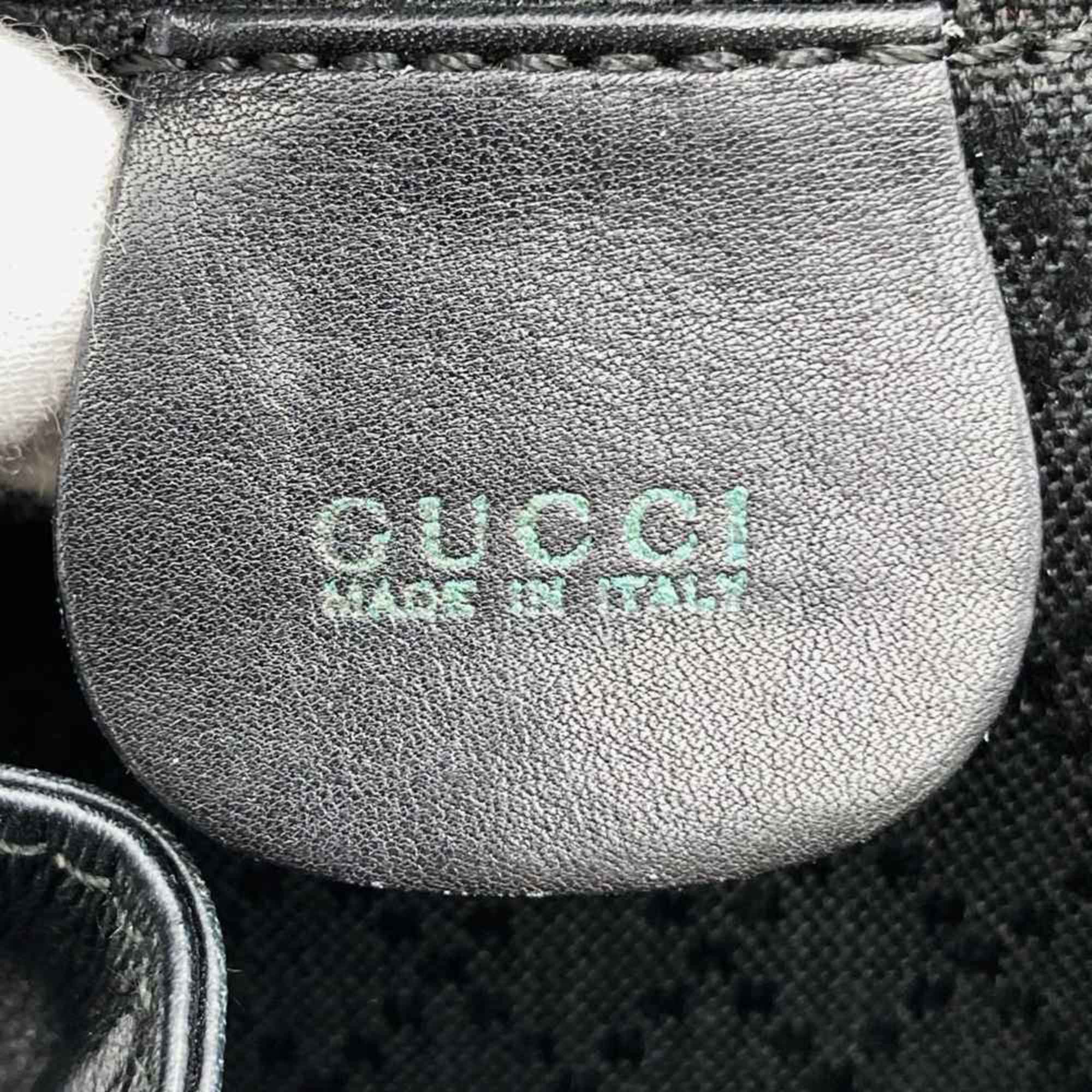 Gucci Black Leather Bamboo Backpack (Pre-Owned)