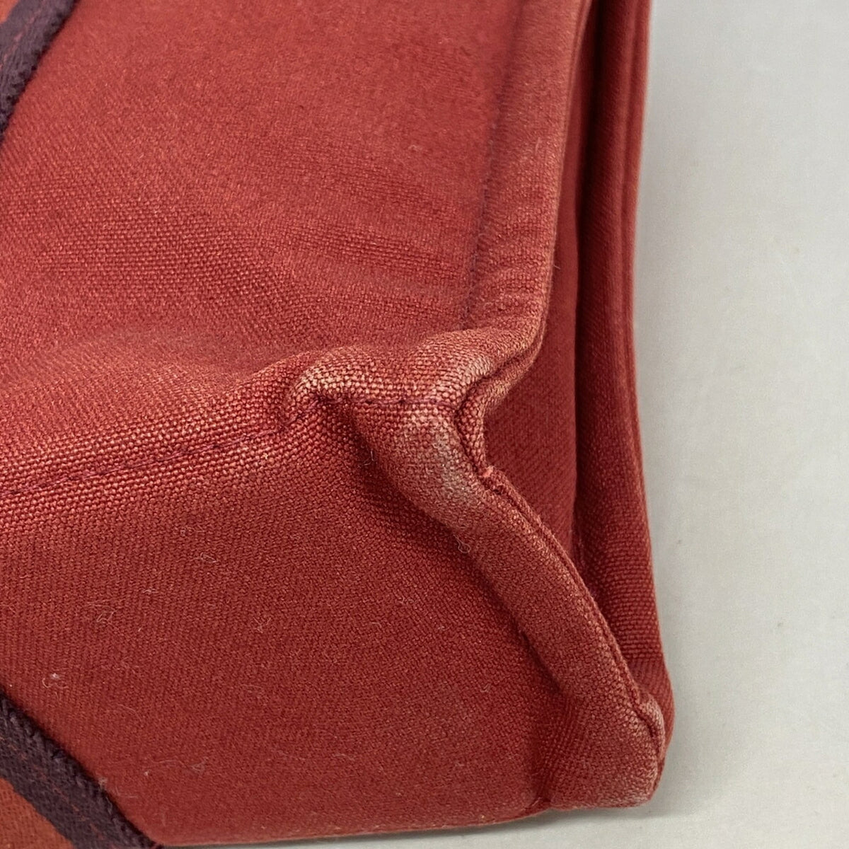 Hermes Red Color Canvas Handbag (Pre-Owned)