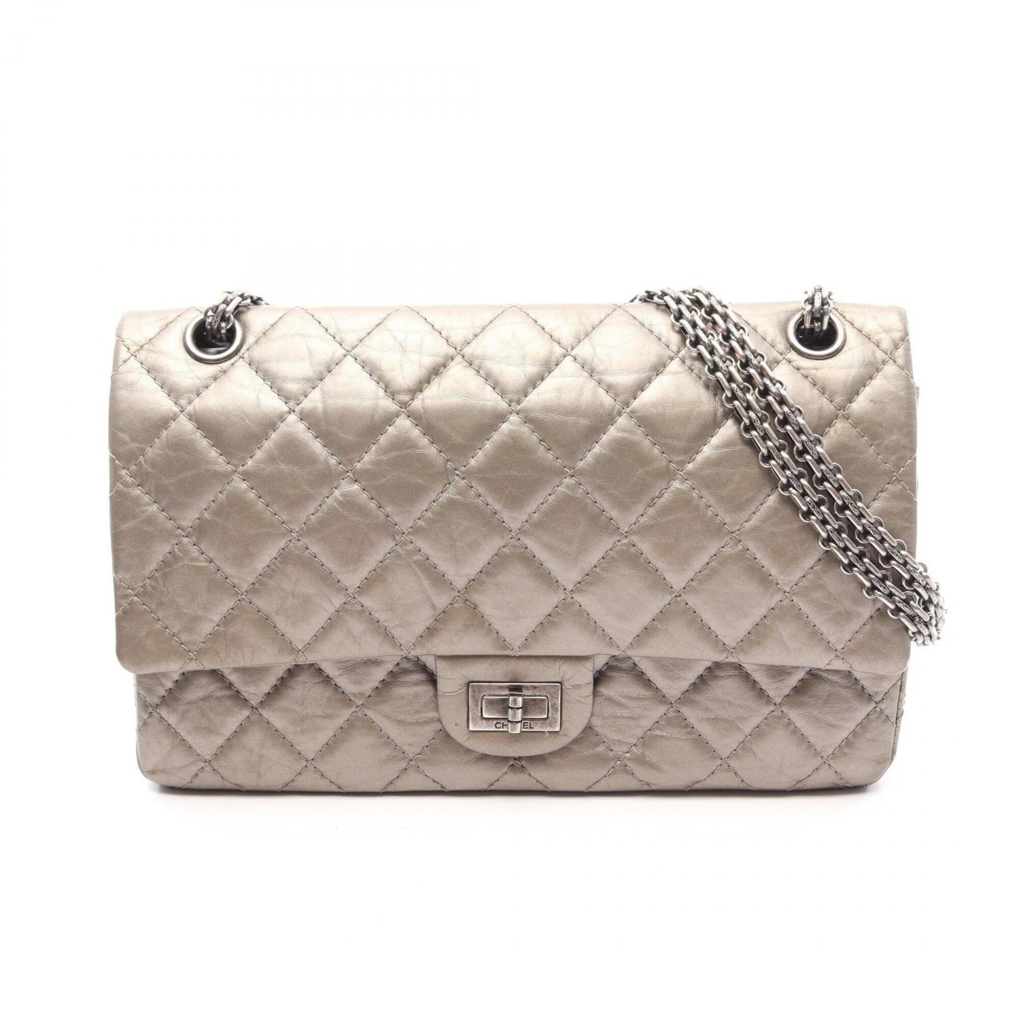 Chanel Beige Leather Handbag Shoulder Bag (Pre-Owned)