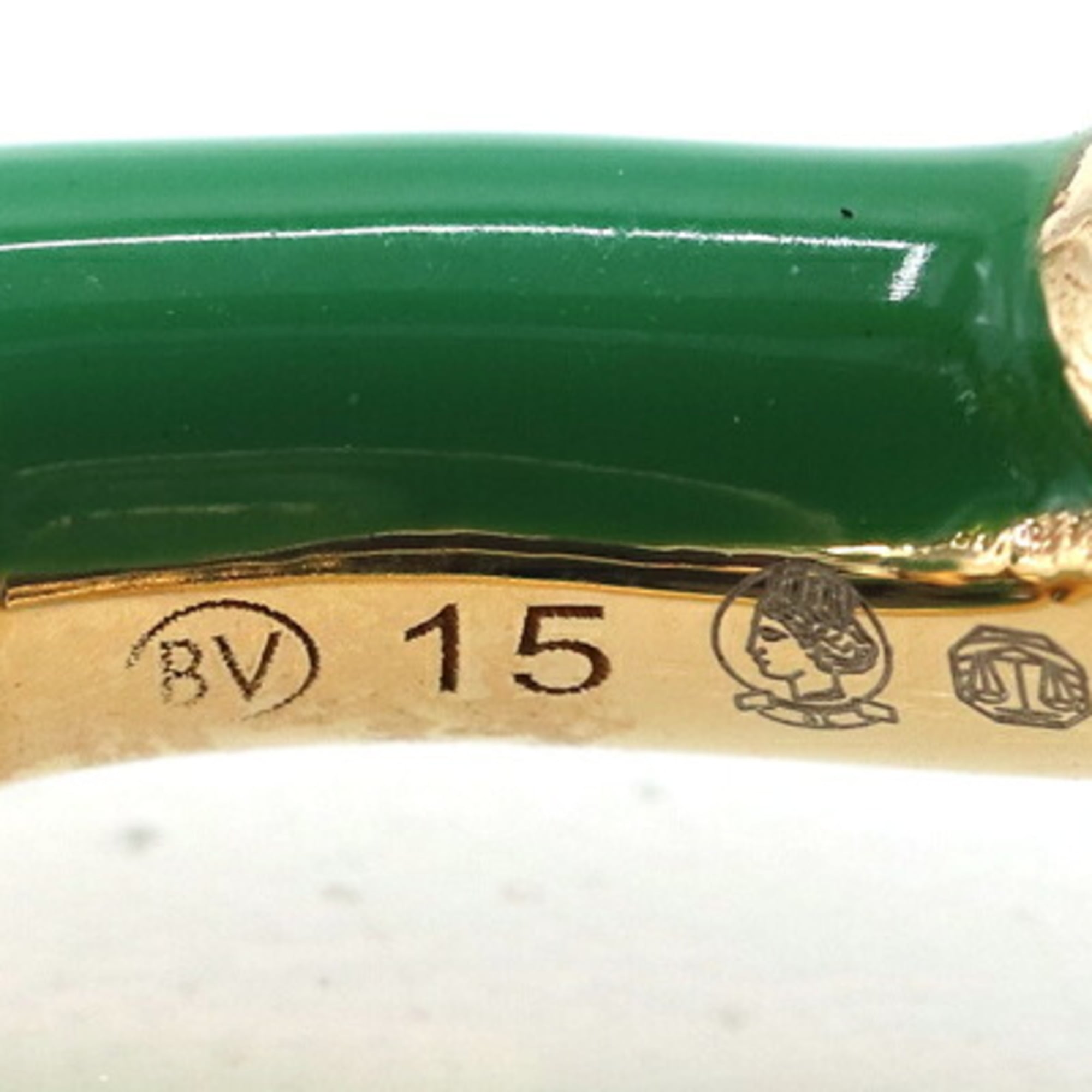 Bottega Veneta Gold Enamel Sterling Silver 925 Band Ring (Pre-Owned)
