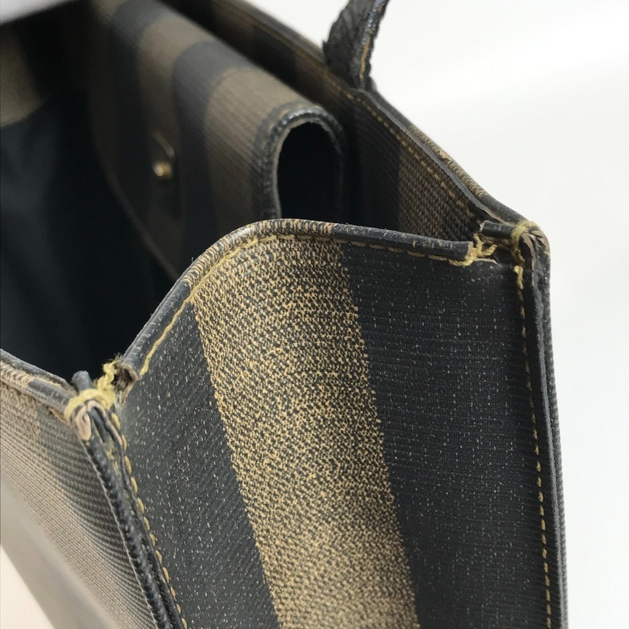 Fendi Khaki Pvc Leather Handbag Tote Bag (Pre-Owned)