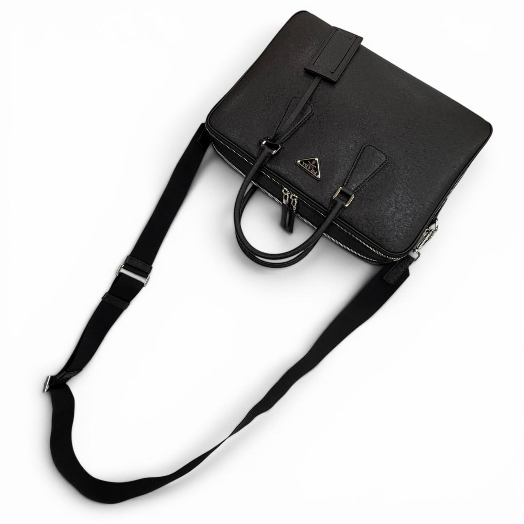Prada Black Leather Briefcase (Pre-Owned)