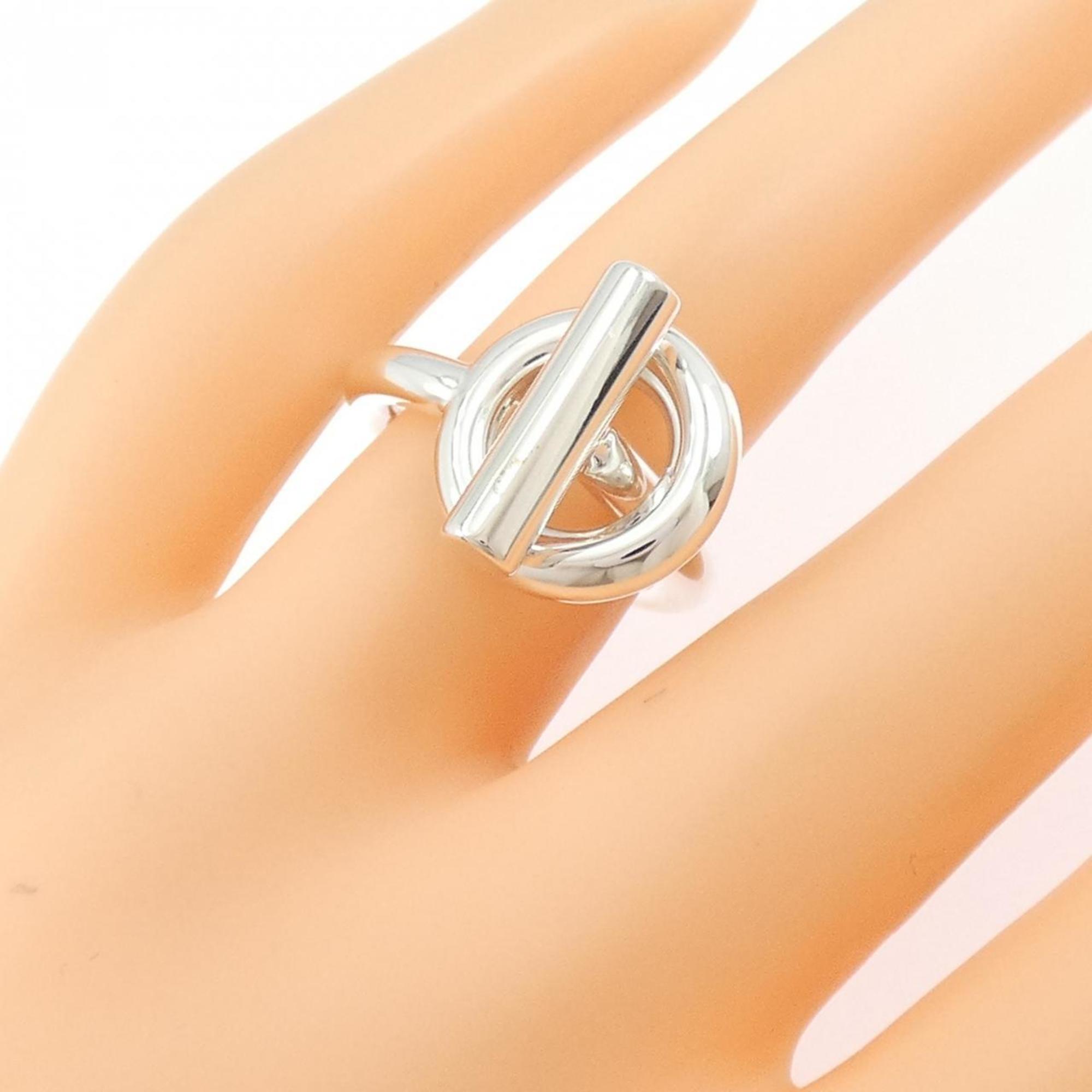 Hermes Silver 925 Band Ring (Pre-Owned)