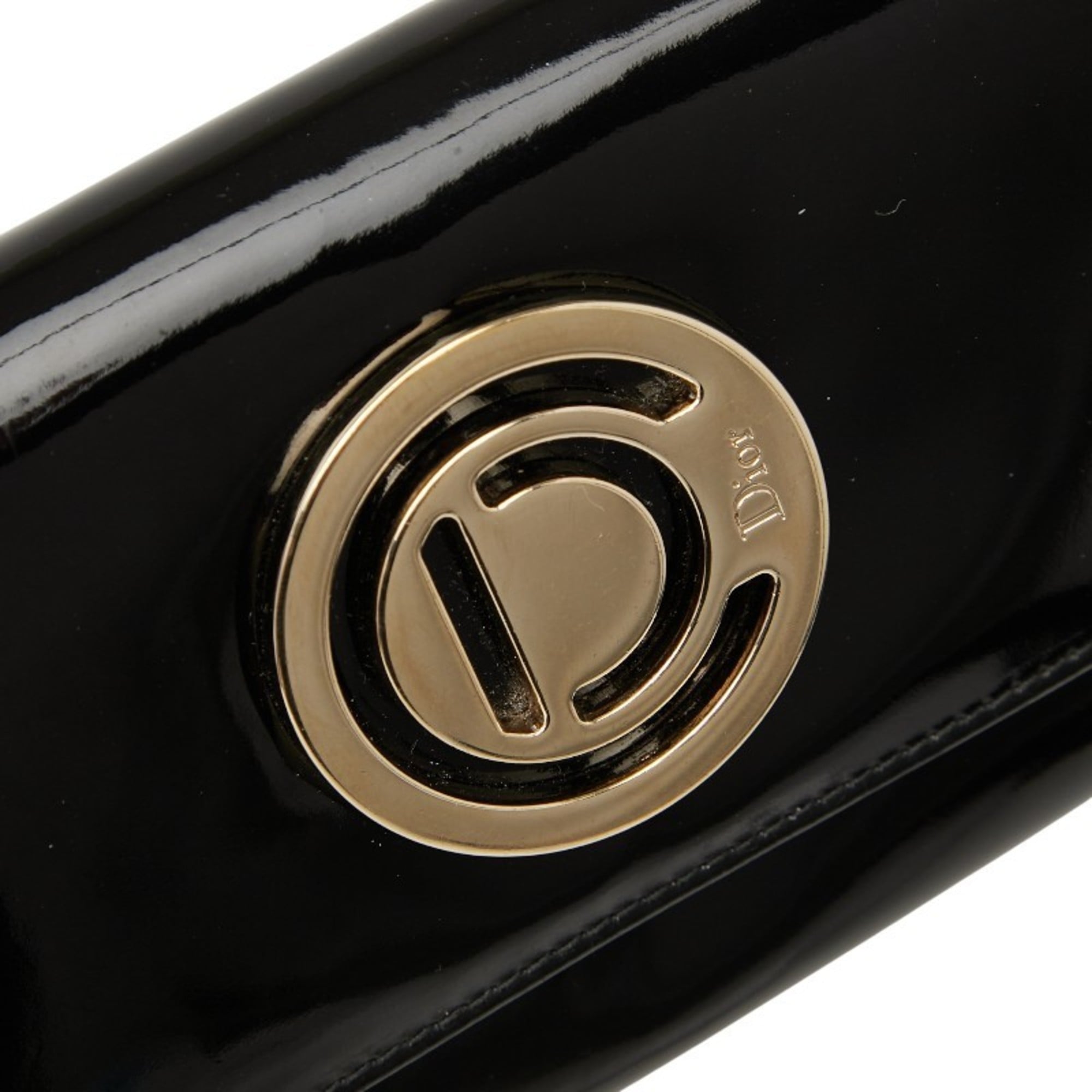 Christian Dior Black Patent Leather Chain/Shoulder Wallet (Pre-Owned)