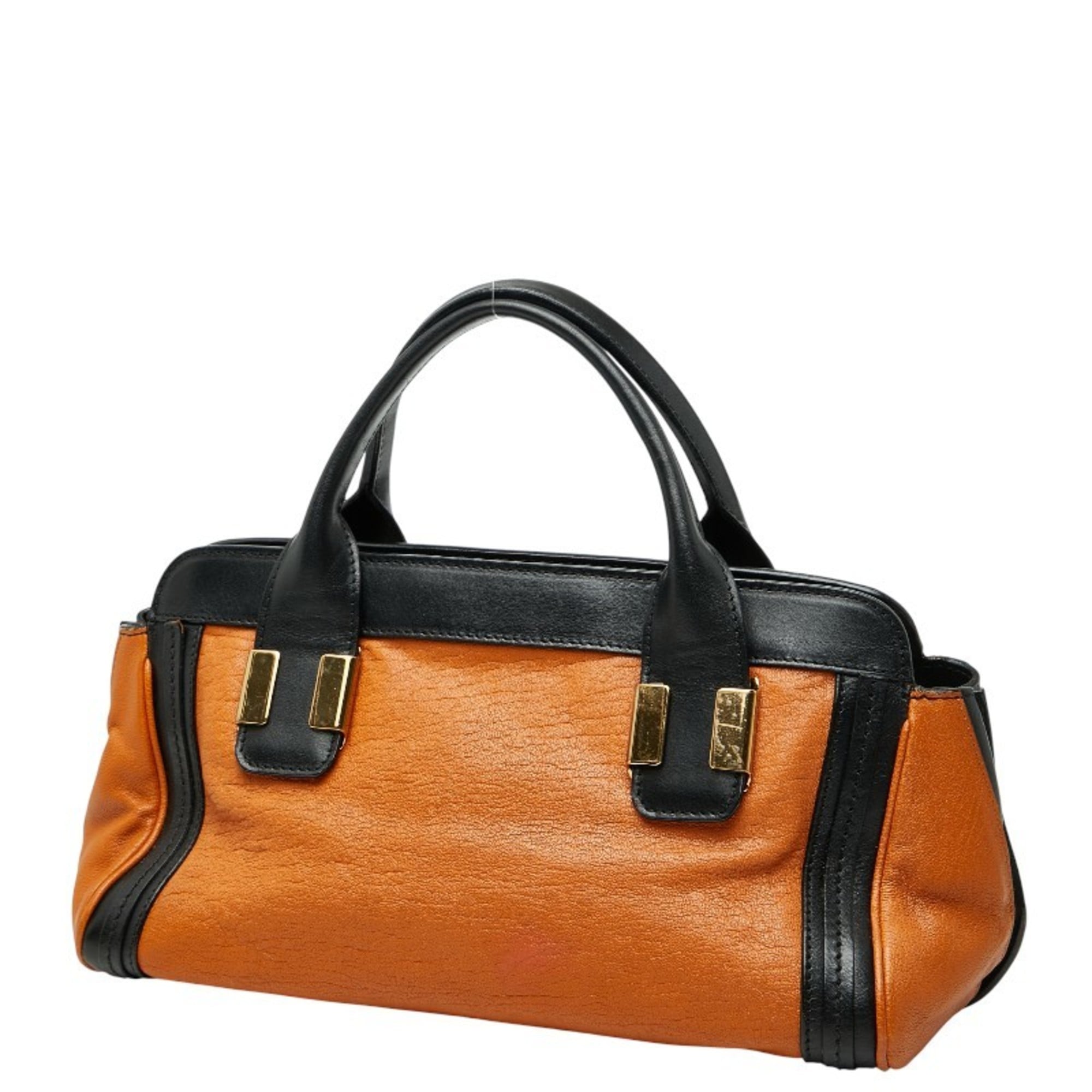 Chloé Black Brown Leather Shoulder Bag Tote Bag (Pre-Owned)